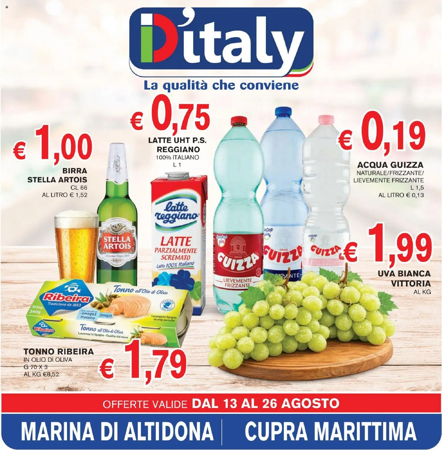 Volantino Coal del 13/08/2026 | Pagina: 1 | Prodotti: Acqua, Latte, Olio, Olio di Oliva