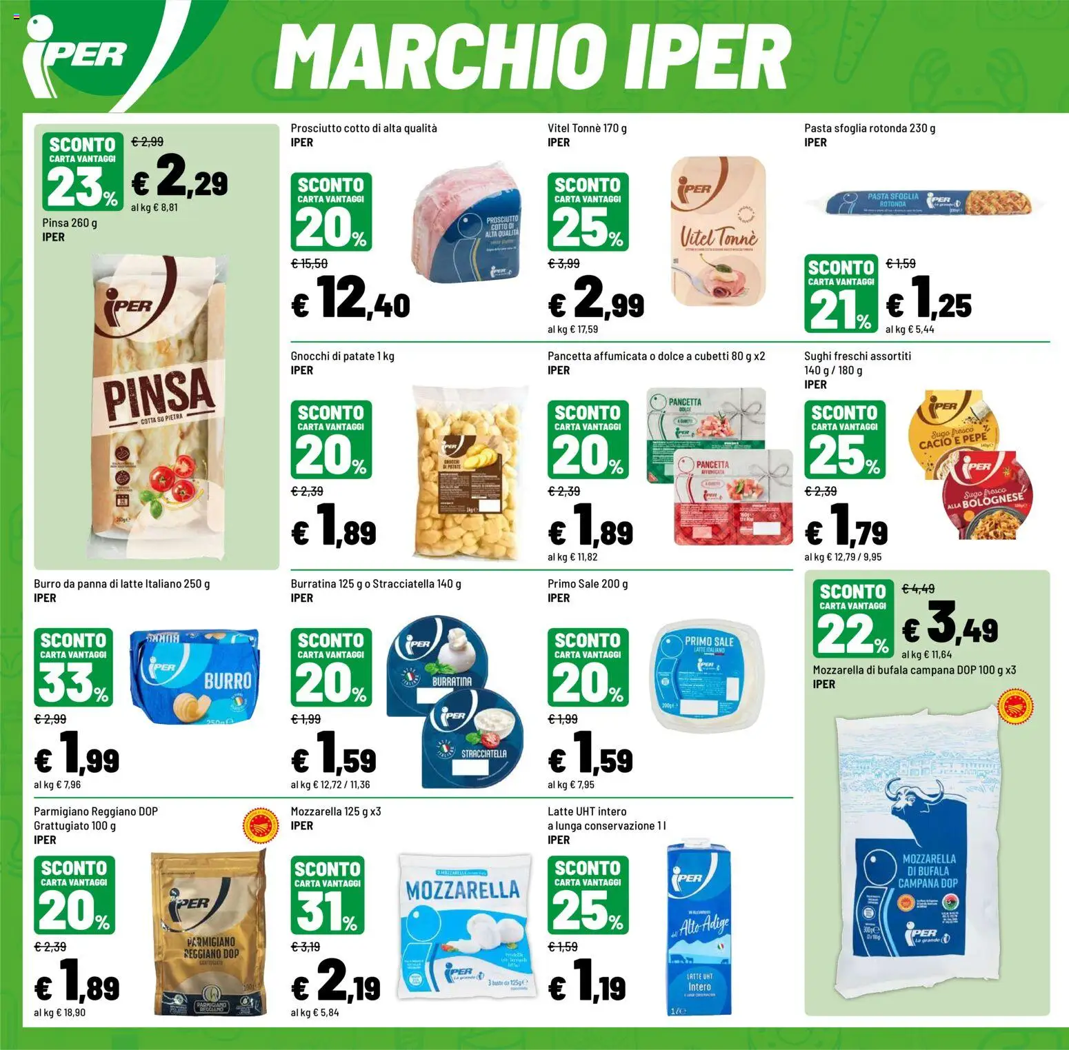 Volantino Iper del 12.06.2026 | Pagina: 42 | Prodotti: Patate, Sale, Prosciutto, Parmigiano reggiano