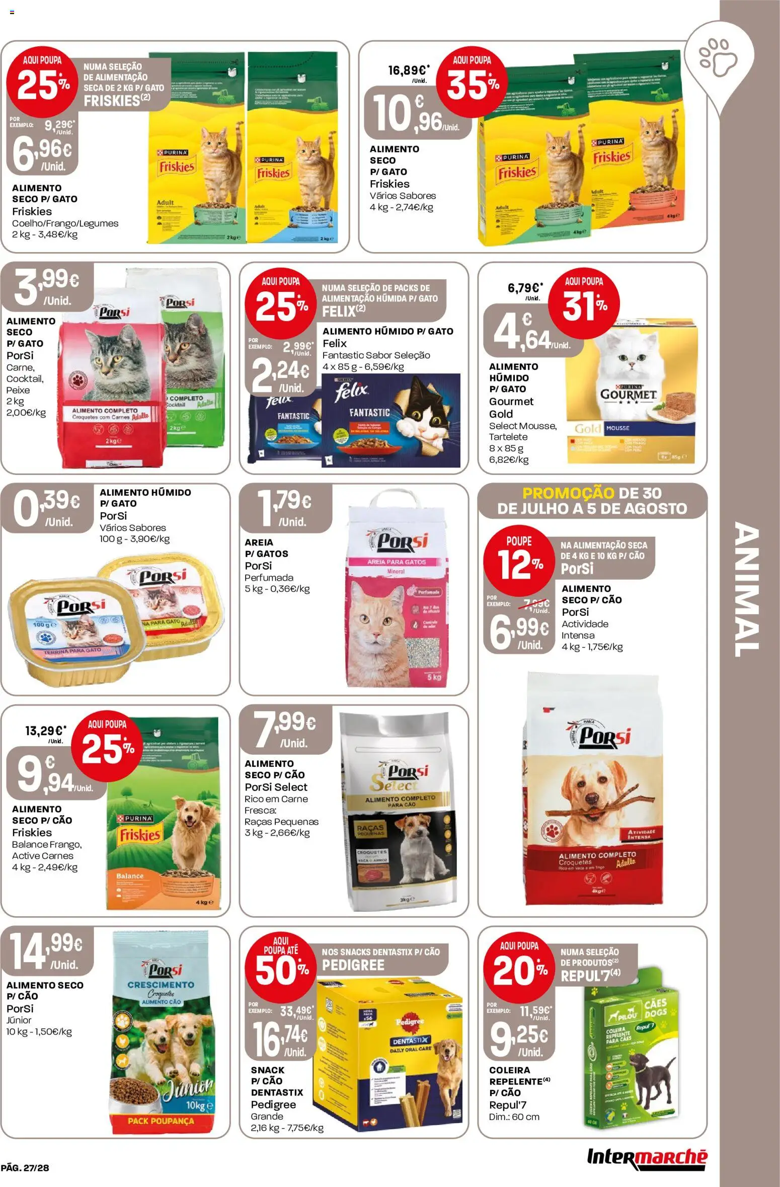 Intermarché Folheto Contact │ válido de 30/07/2026 | Página: 27 | Produtos: Areia, Repelente, Peixe, Carne