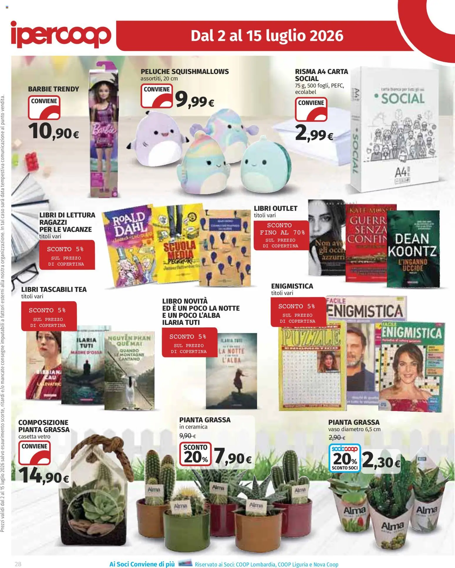 Volantino Ipercoop del 02/07/2026 | Pagina: 28 | Prodotti: Peluche, Data, Vaso