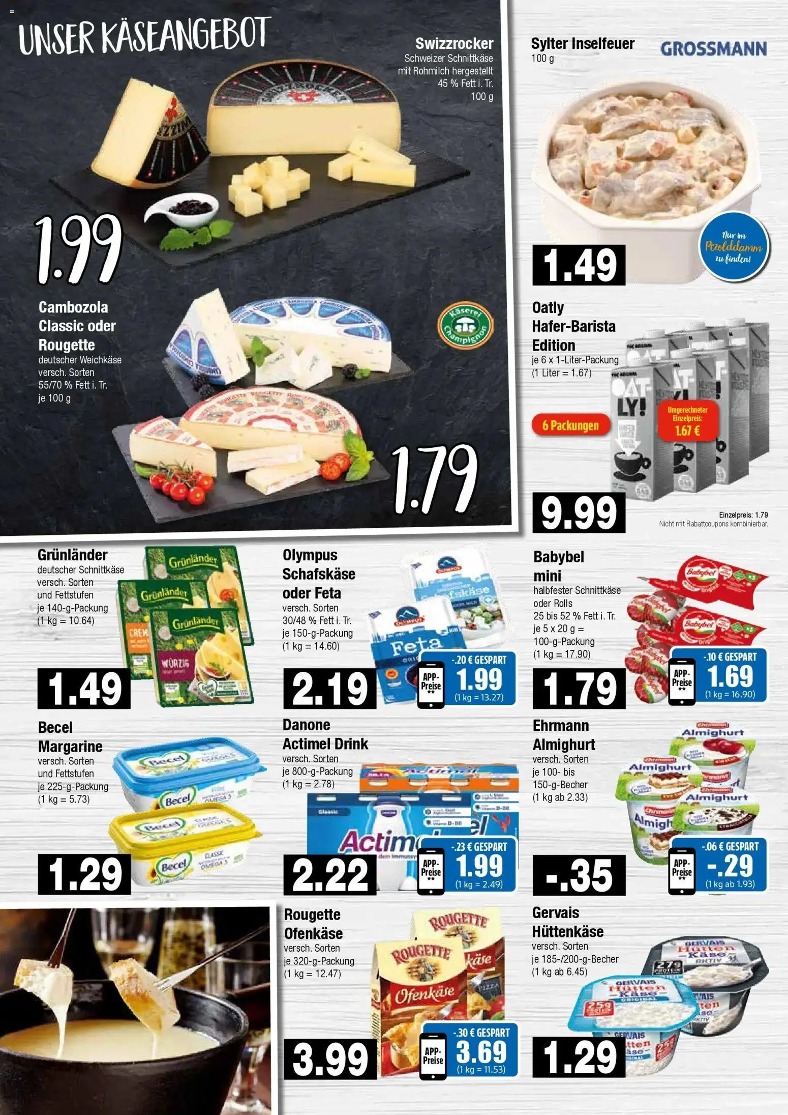 Edeka Prospekt Hamburg (ab 28.09.2026) » Angebote Online | Seite: 4 | Produkte: Actimel, Käse, Grunlander, Schafskase