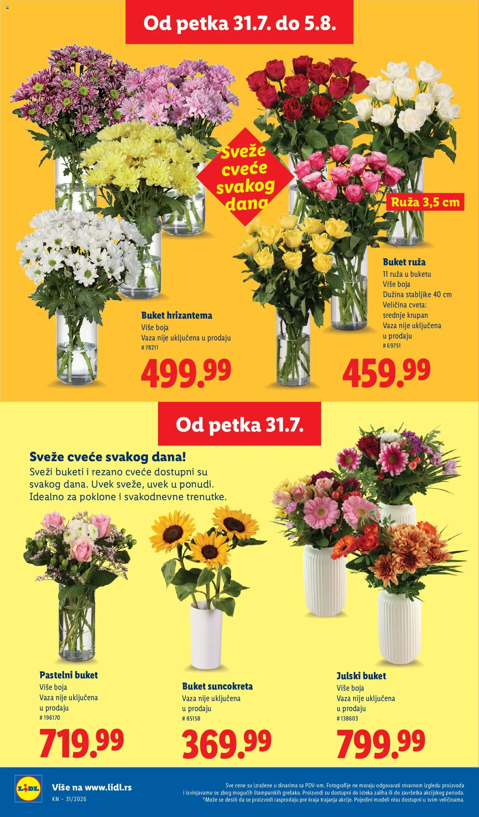 Lidl katalog - važi od 30.07.2026 | Strana: 72 | Proizvode: Vaza, Hrizantema, Cvece