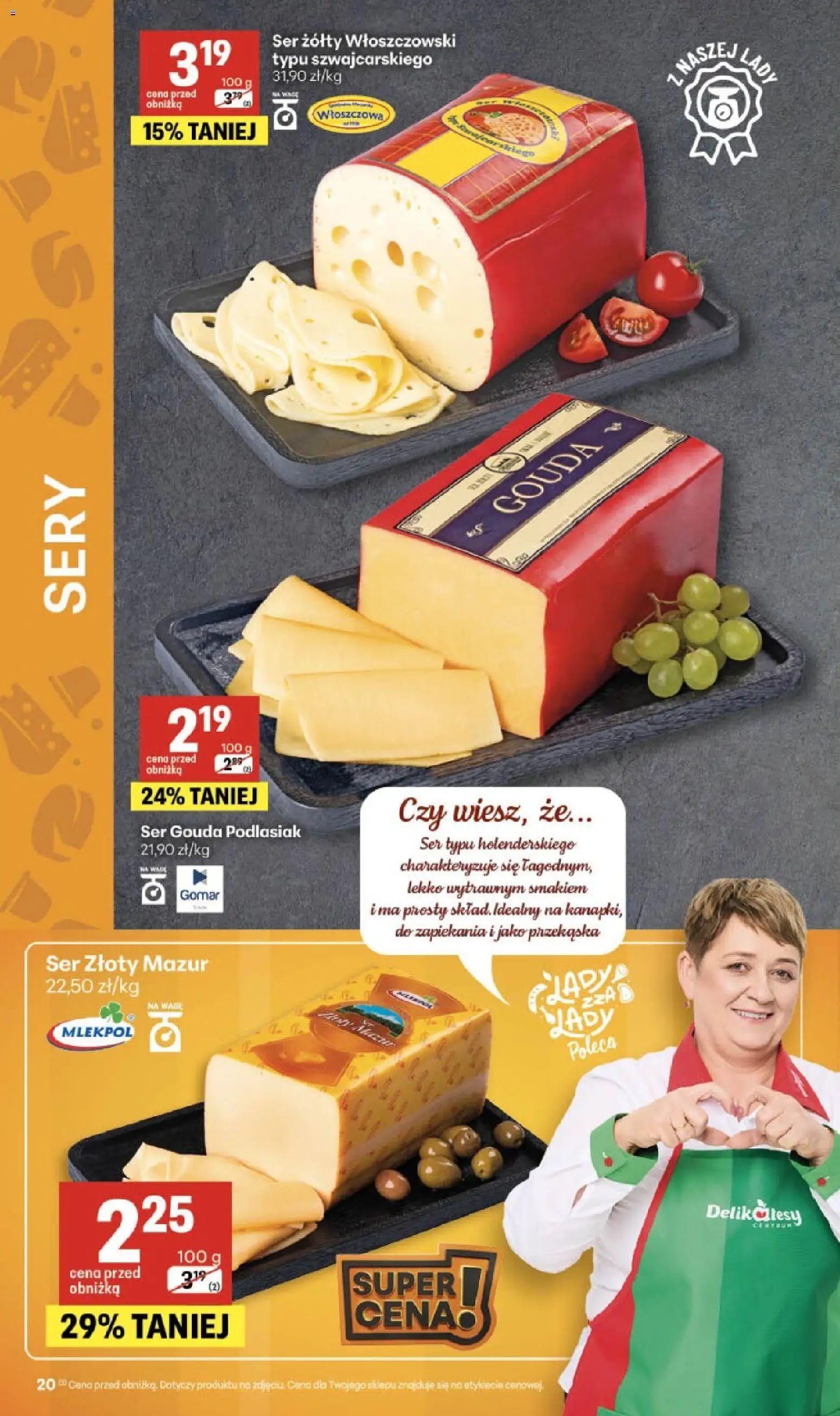 Delikatesy Centrum Black Weeks od 29.10.2026 | Strona: 20 | Produkty: Ser żółty, Sery, Ser, Ser gouda