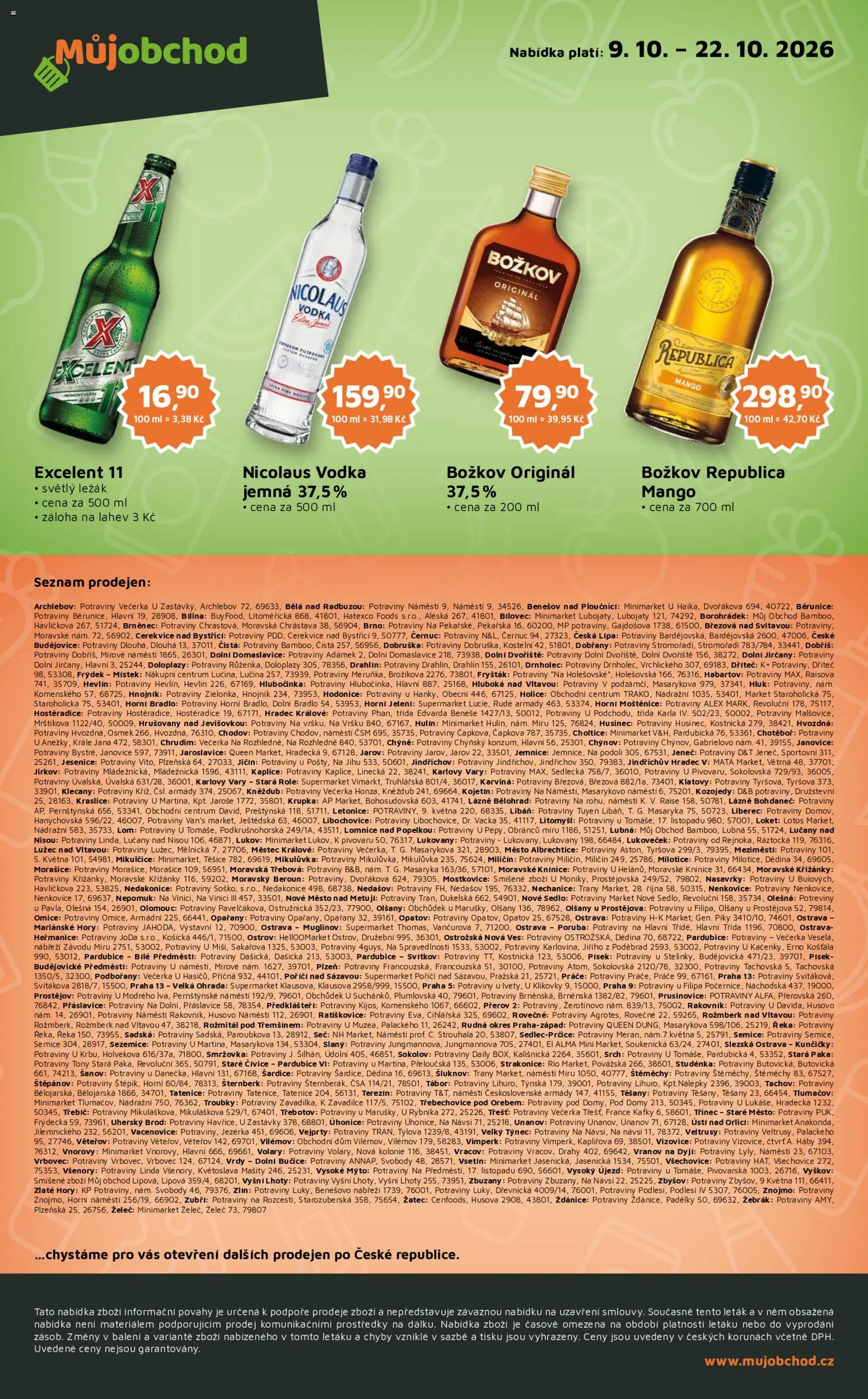 Můj obchod leták - Brand od 09.10.2026 | Strana: 4 | Produkty: Mango, Excelent 11, Písek, Božkov