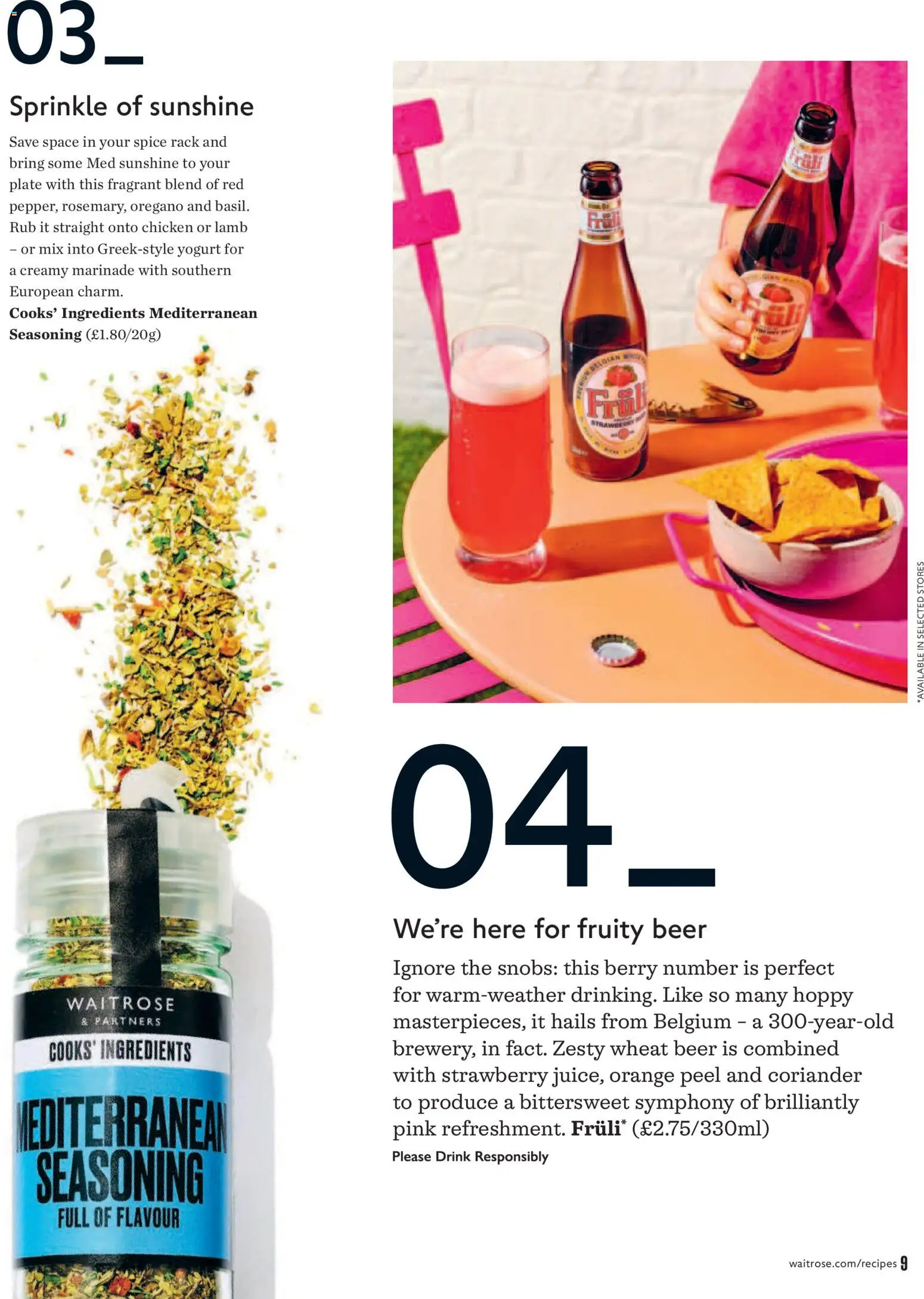{H1} | Page: 9 | Products: Chicken, Beer, Ingredients, Orange