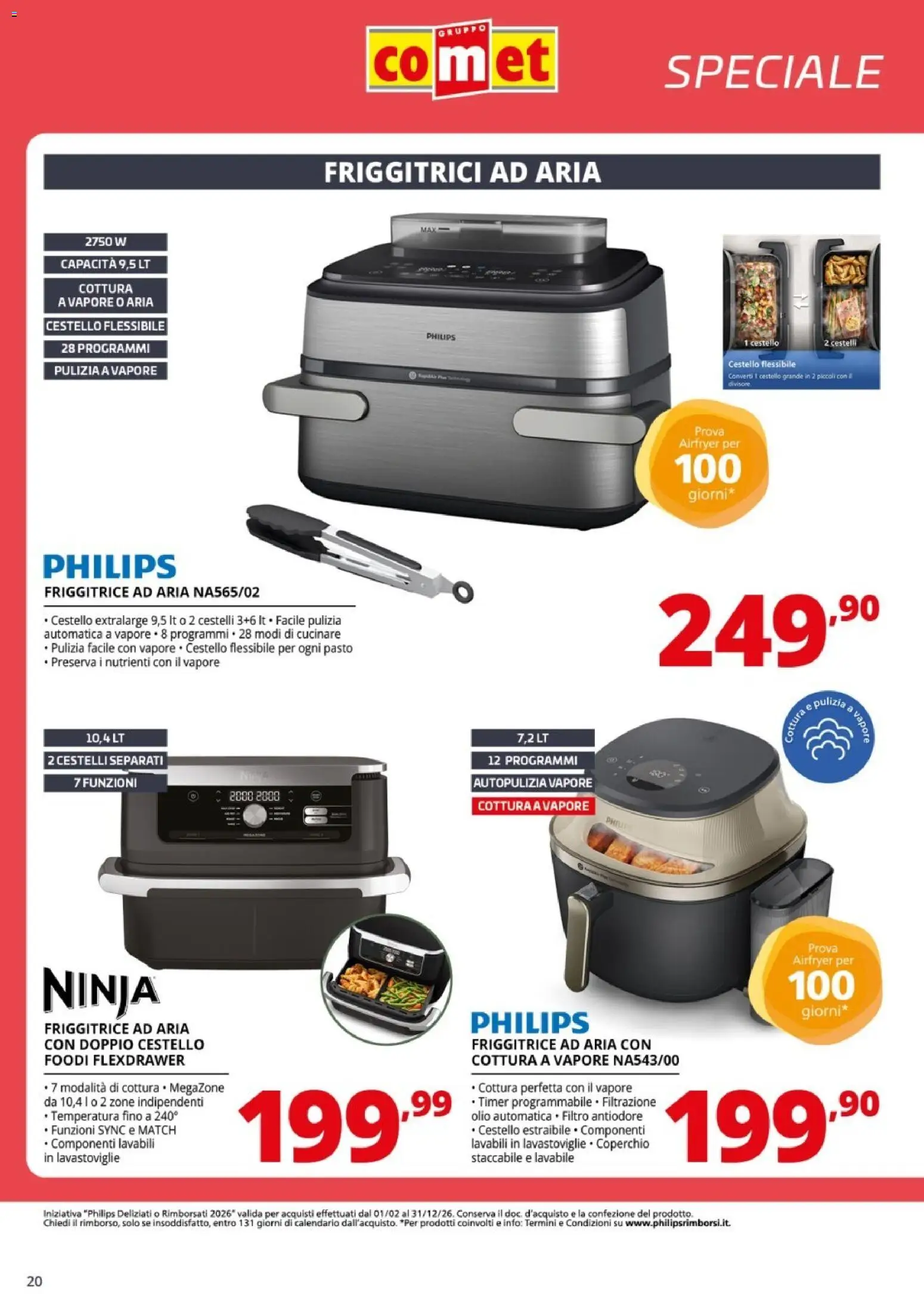 Volantino Comet del 14/10/2026 | Pagina: 20 | Prodotti: Friggitrice ad aria, Olio, Lavastoviglie, Friggitrice