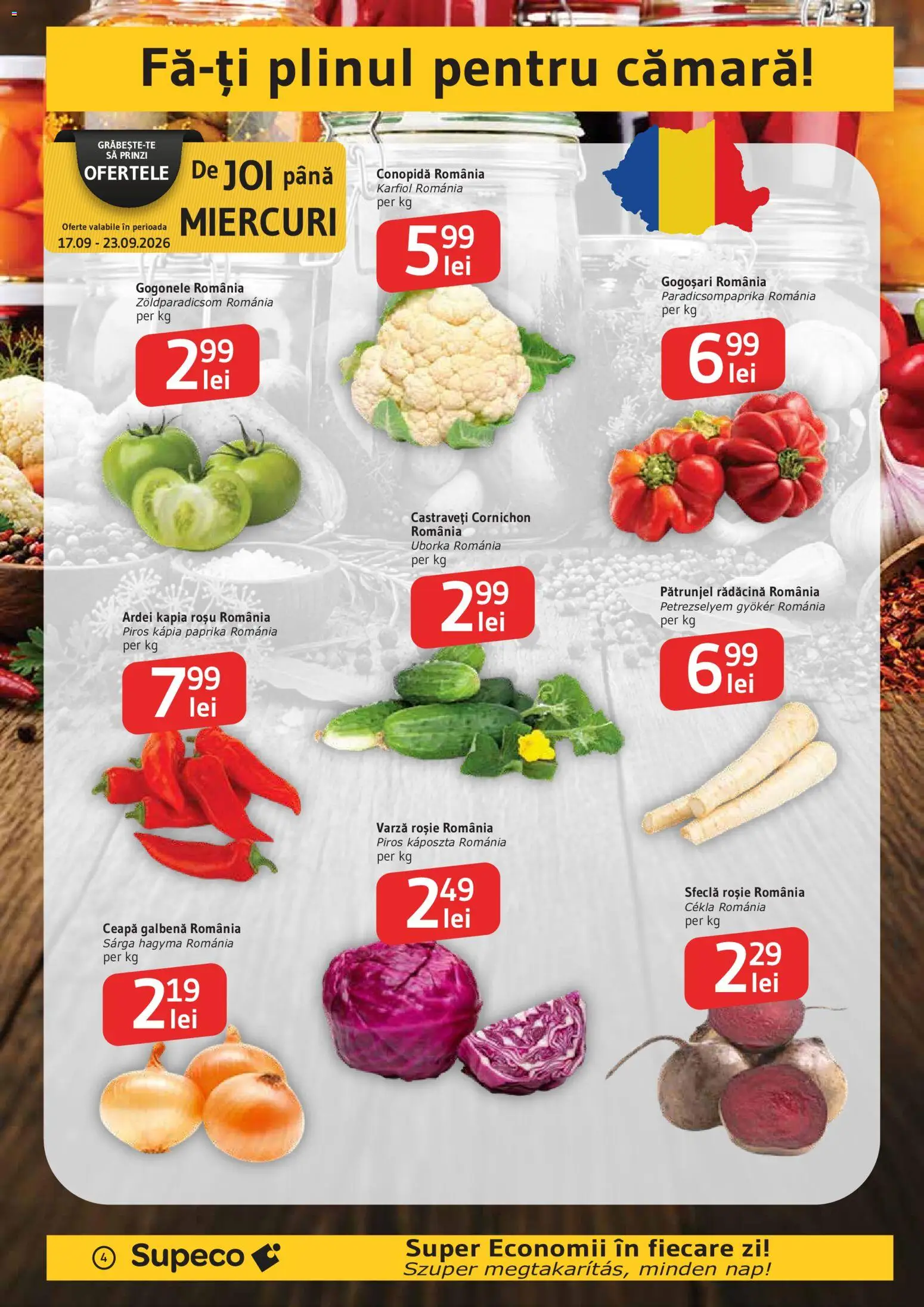 Noul catalog Supeco – valabil de la 17.09.2026 | Pagină: 4 | Produse: Varză, Pătrunjel, Ardei, Castraveți