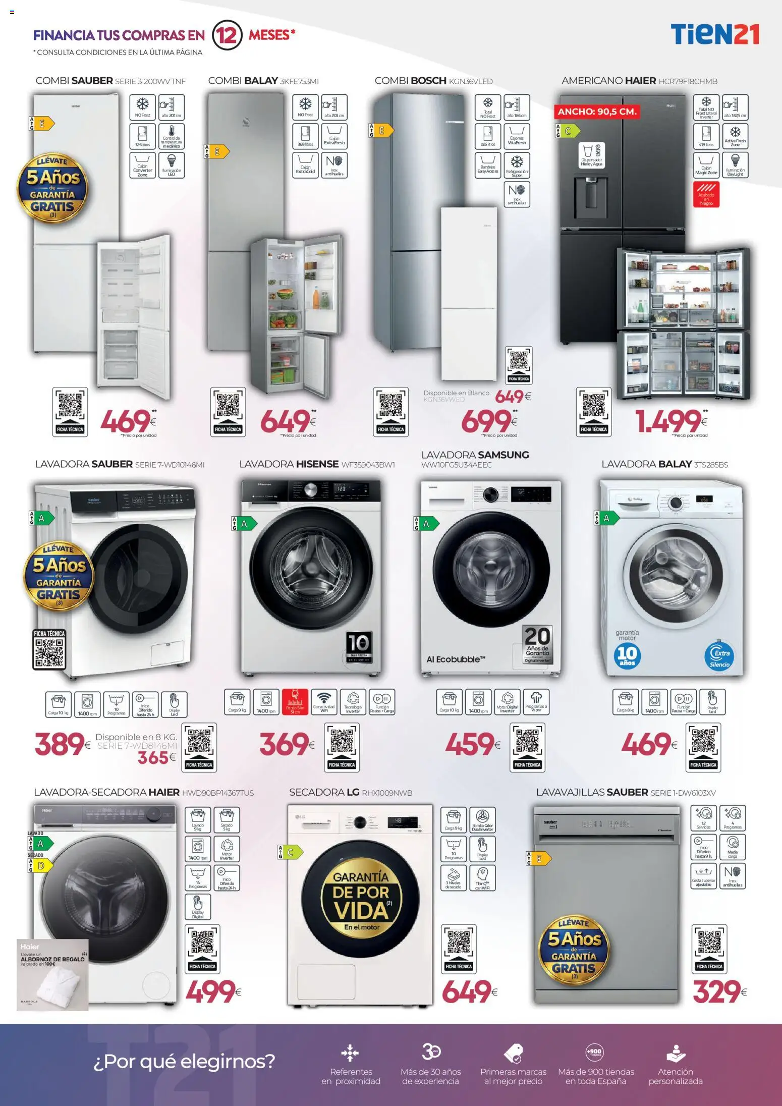 Tien 21 folleto │ válido desde el 01/10/2026 | Página: 3 | Productos: Lavadora, Secadora, Lavavajillas, Combi