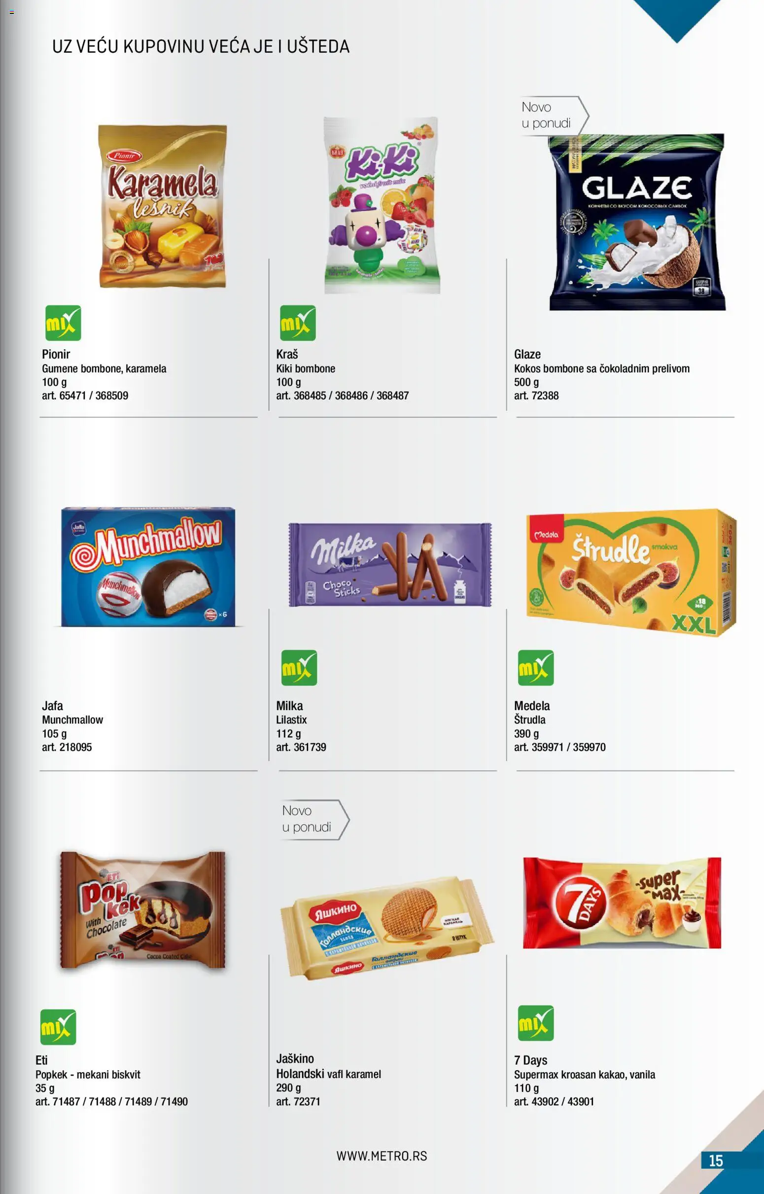 Metro katalog - važi od 01.04.2026 | Strana: 15 | Proizvode: Bombone, Munchmallow, Kroasan, Štrudla