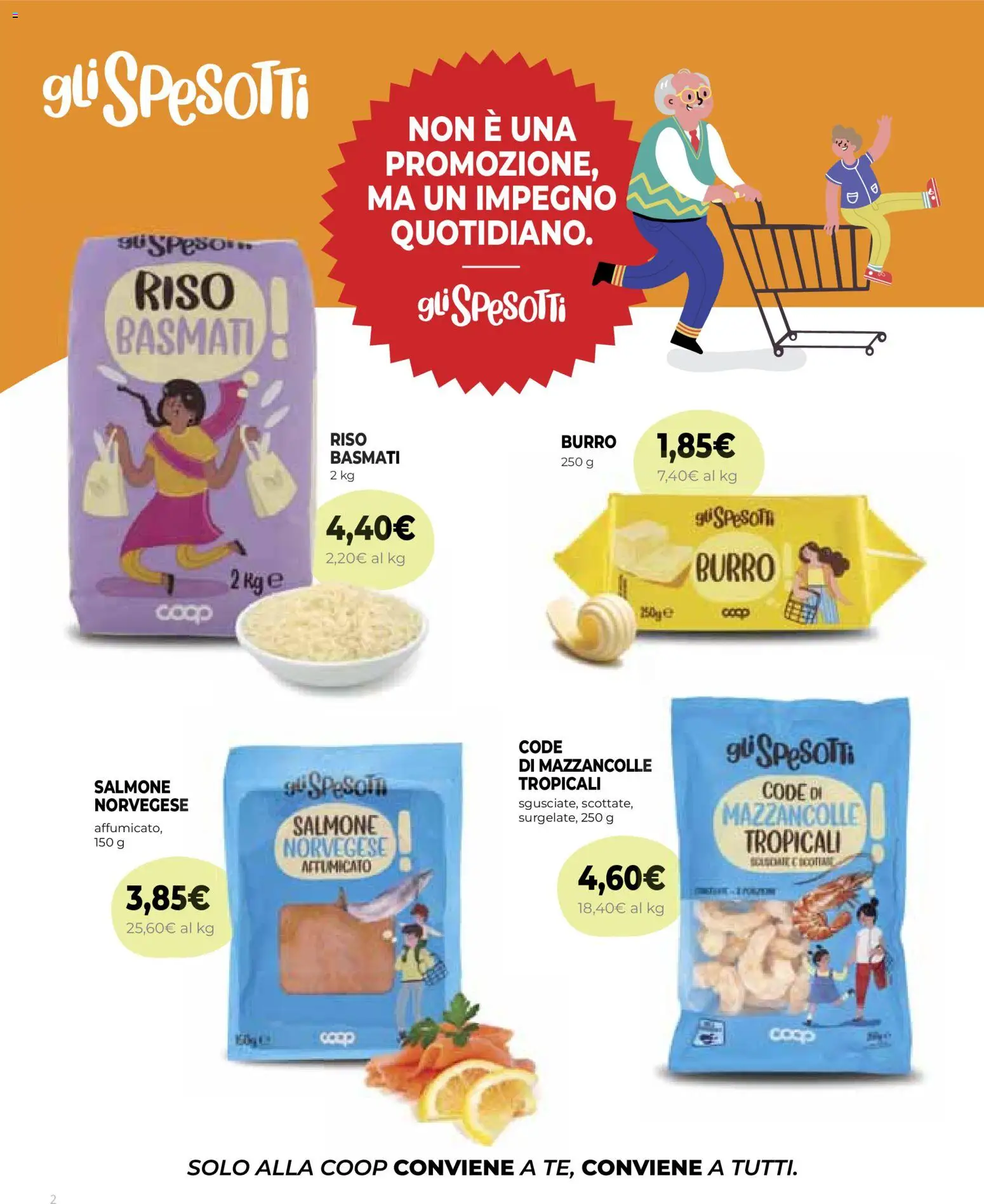 Volantino COOP del 25/06/2026 | Pagina: 2 | Prodotti: Riso Basmati, Salmone, Riso, Mazzancolle