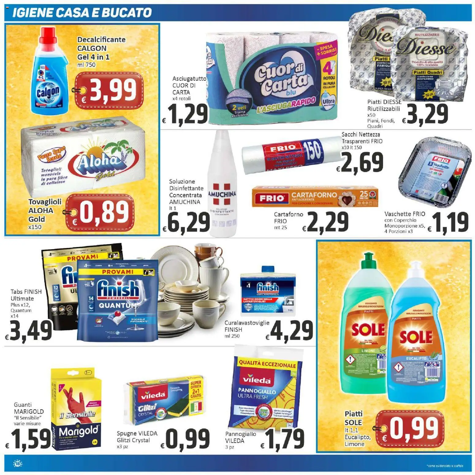Volantino Paghi Poco del 21/07/2026 | Pagina: 18 | Prodotti: Limone, Guanti, Scaffale, Asciugatutto