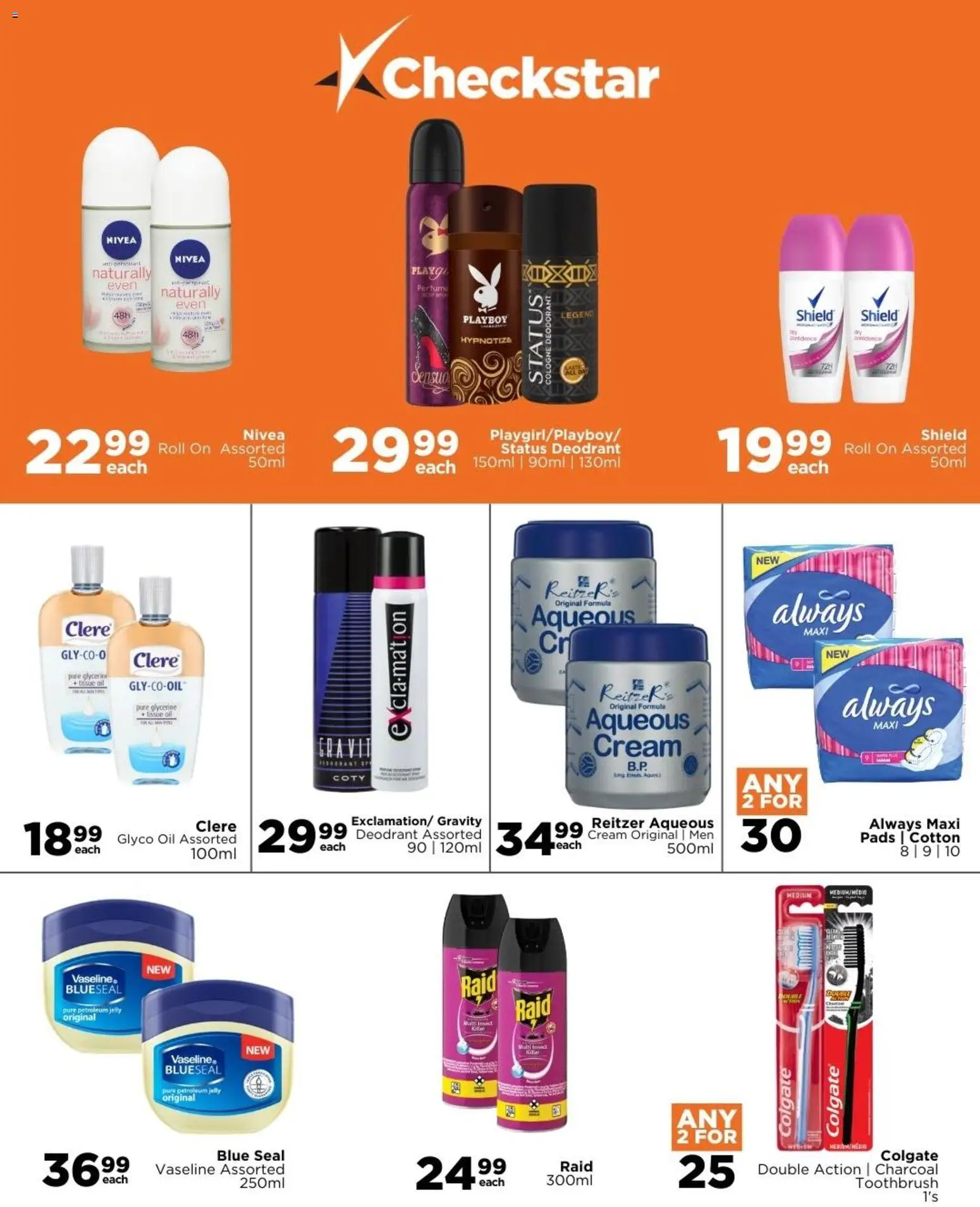 New Check Star catalogue – valid from 25/02/2026 | Page: 9 | Products: Pads, Oil, Cream, Deodorant