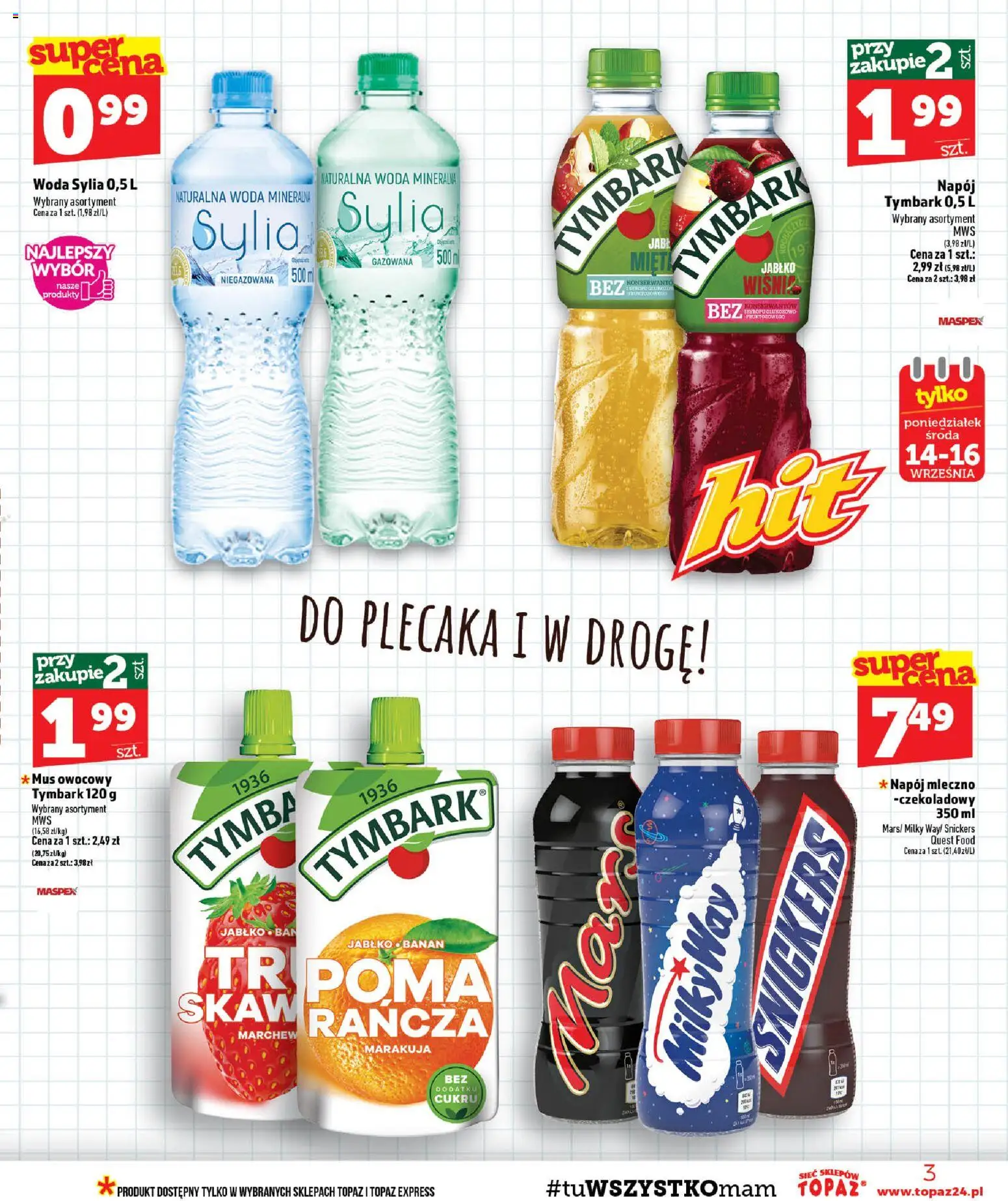 Topaz gazetka - MAZ od 10.09.2026 | Strona: 3 | Produkty: Marakuja, Mus owocowy, Marchew, Banan