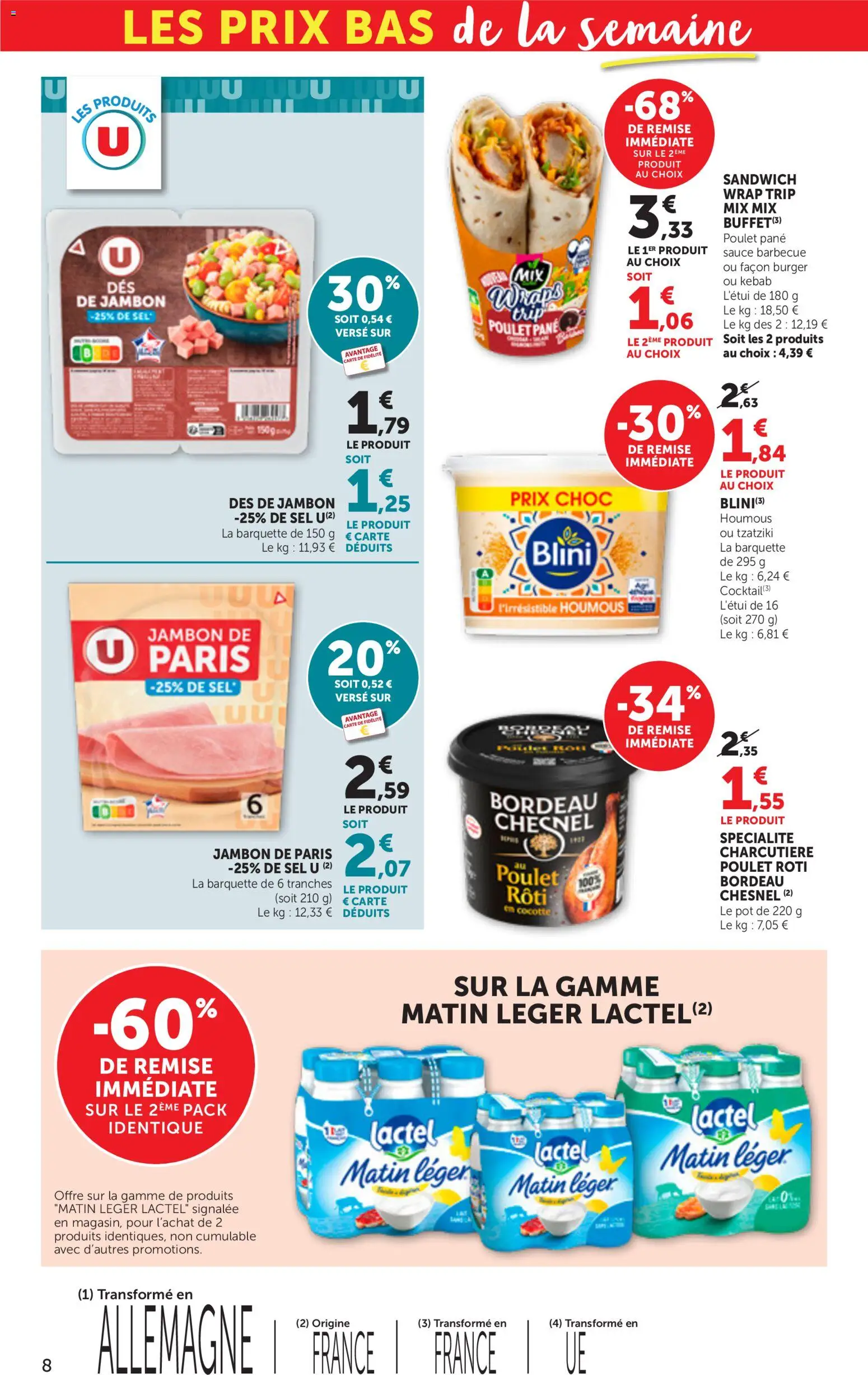 {H1} | Page: 8 | Produits: Barbecue, Sandwich, Sel, Jambon