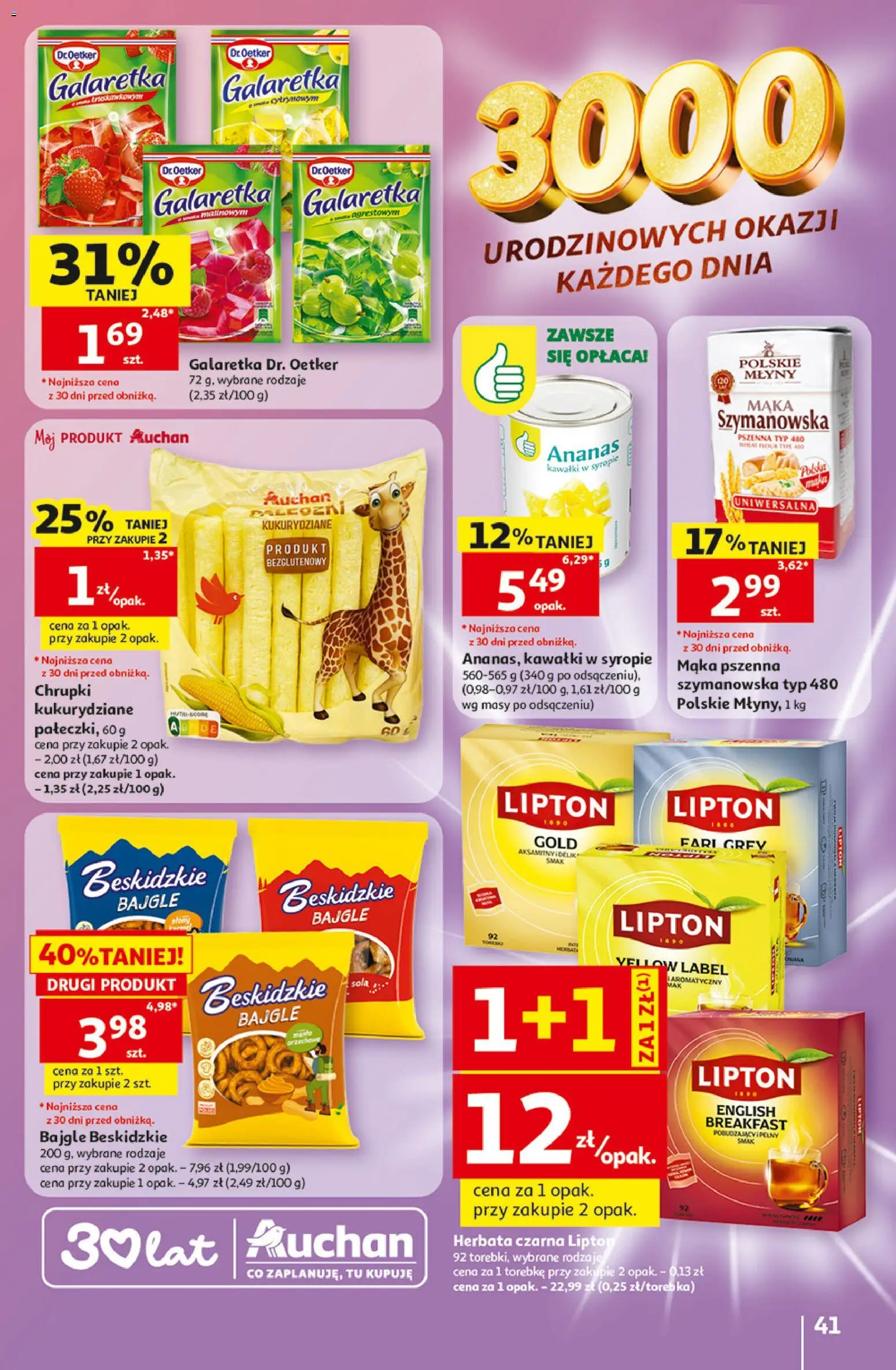 Auchan gazetka - 30 Lat Hipermarket od 07.05.2026 | Strona: 41 | Produkty: Syrop, Galaretka, Herbata, Ananas