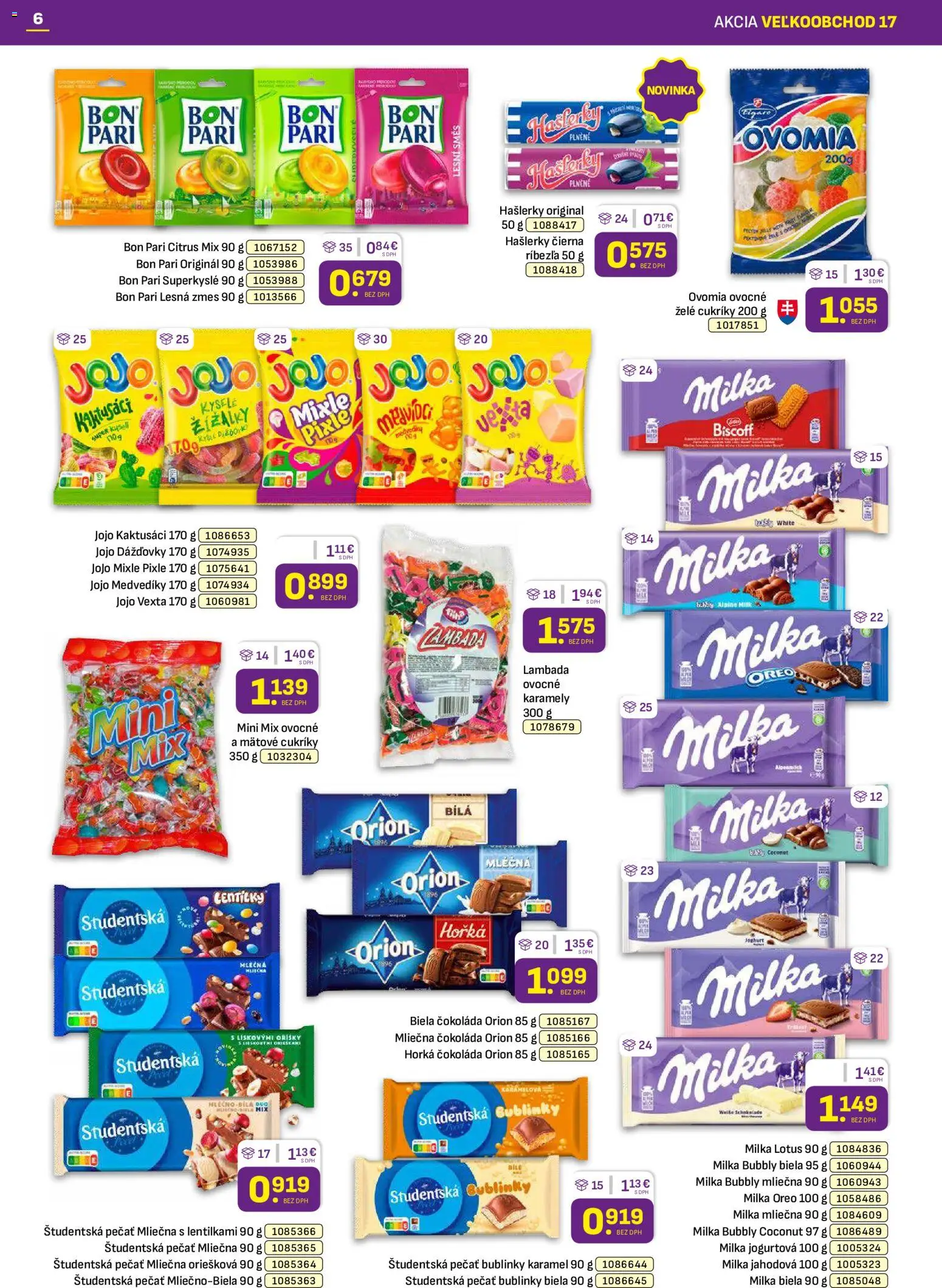 Nové Libex akcie – leták je platný od 24.08.2026 | Strana: 6 | Produkty: Lotus, Čokoláda, Oreo, Študentská pečať