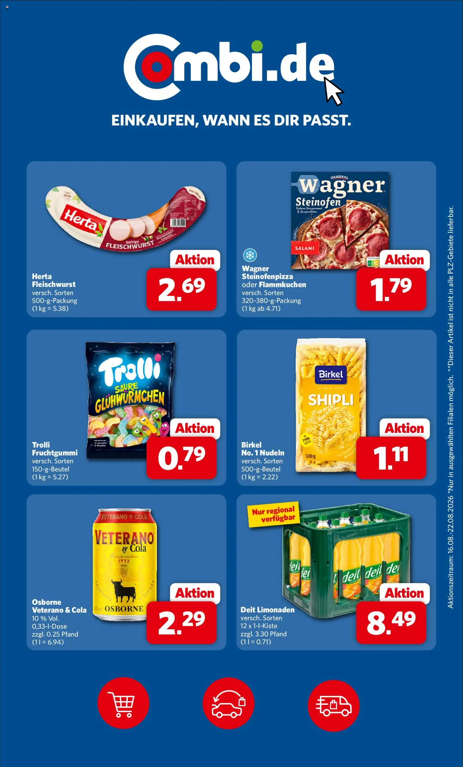 Combi Prospekt – gültig ab 17.08.2026 | Seite: 29 | Produkte: Osborne, Cola, Salami, Nudeln