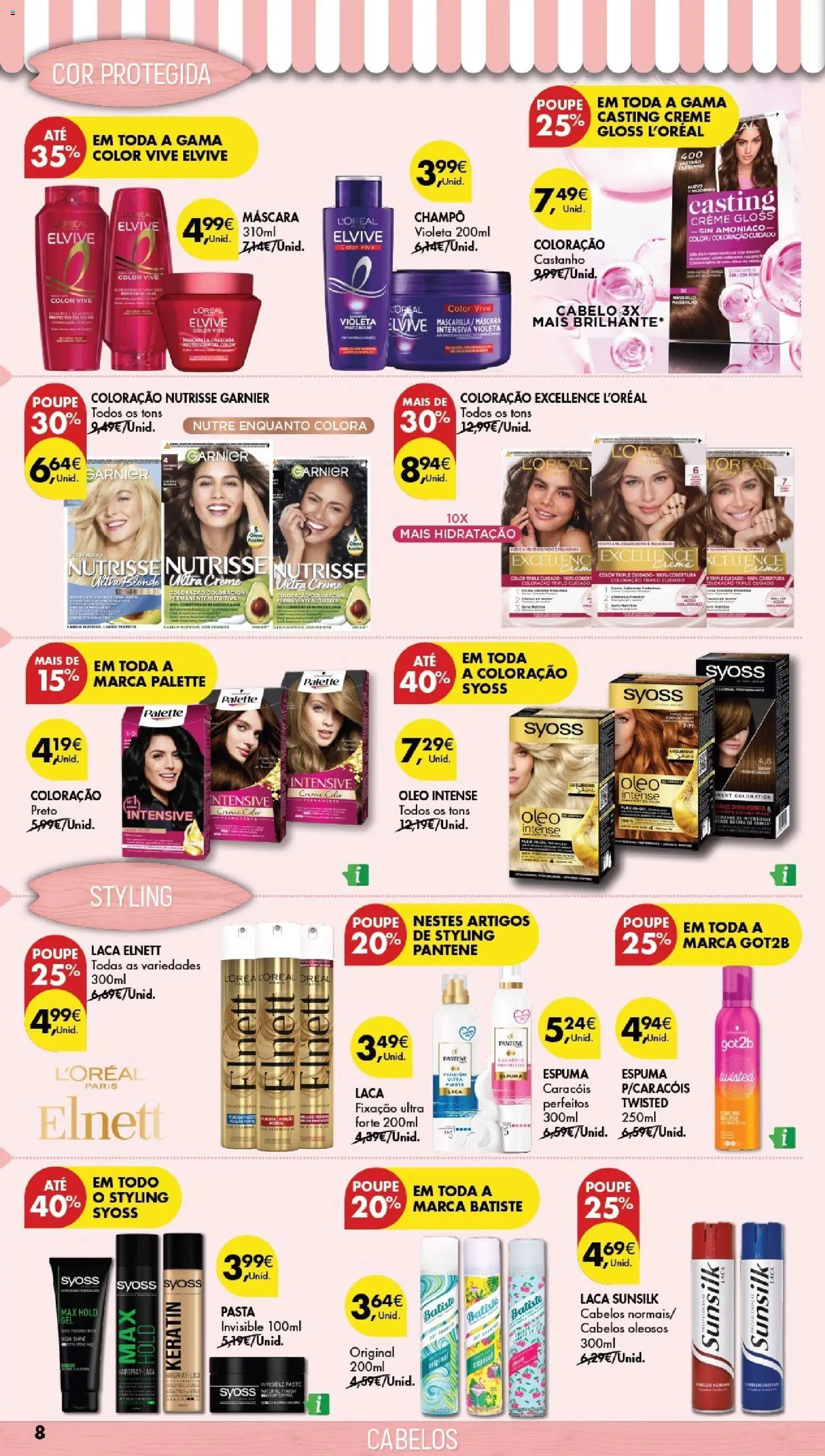 Pingo Doce folheto Especial Beleza │ válido de 21/07/2026 | Página: 8 | Produtos: Gloss, Óleo, Creme
