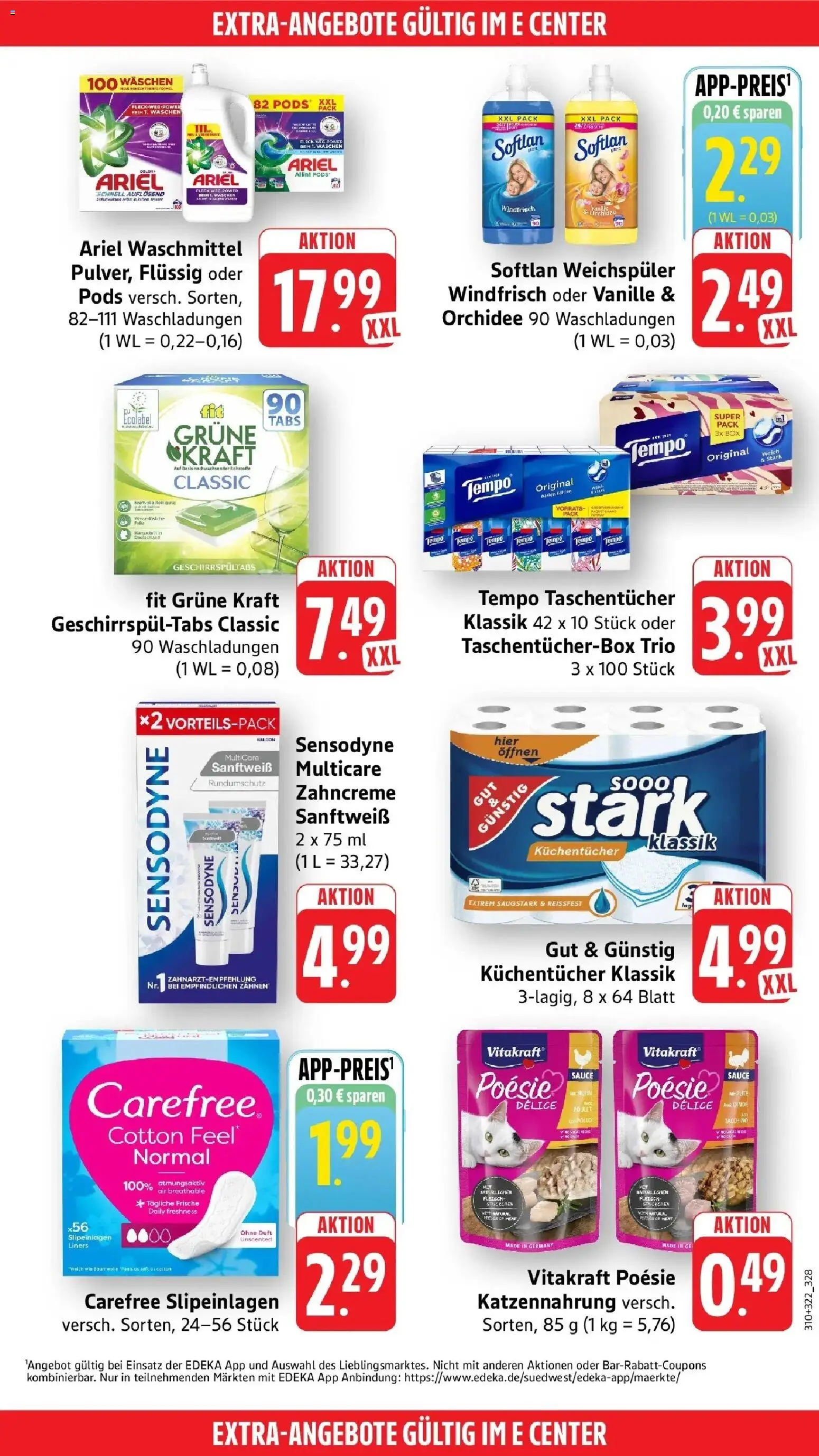 E center Prospekt Besigheim (ab 05.10.2026) zum Blättern | Seite: 55 | Produkte: Orchidee, Weichspüler, Tempo, Fleisch