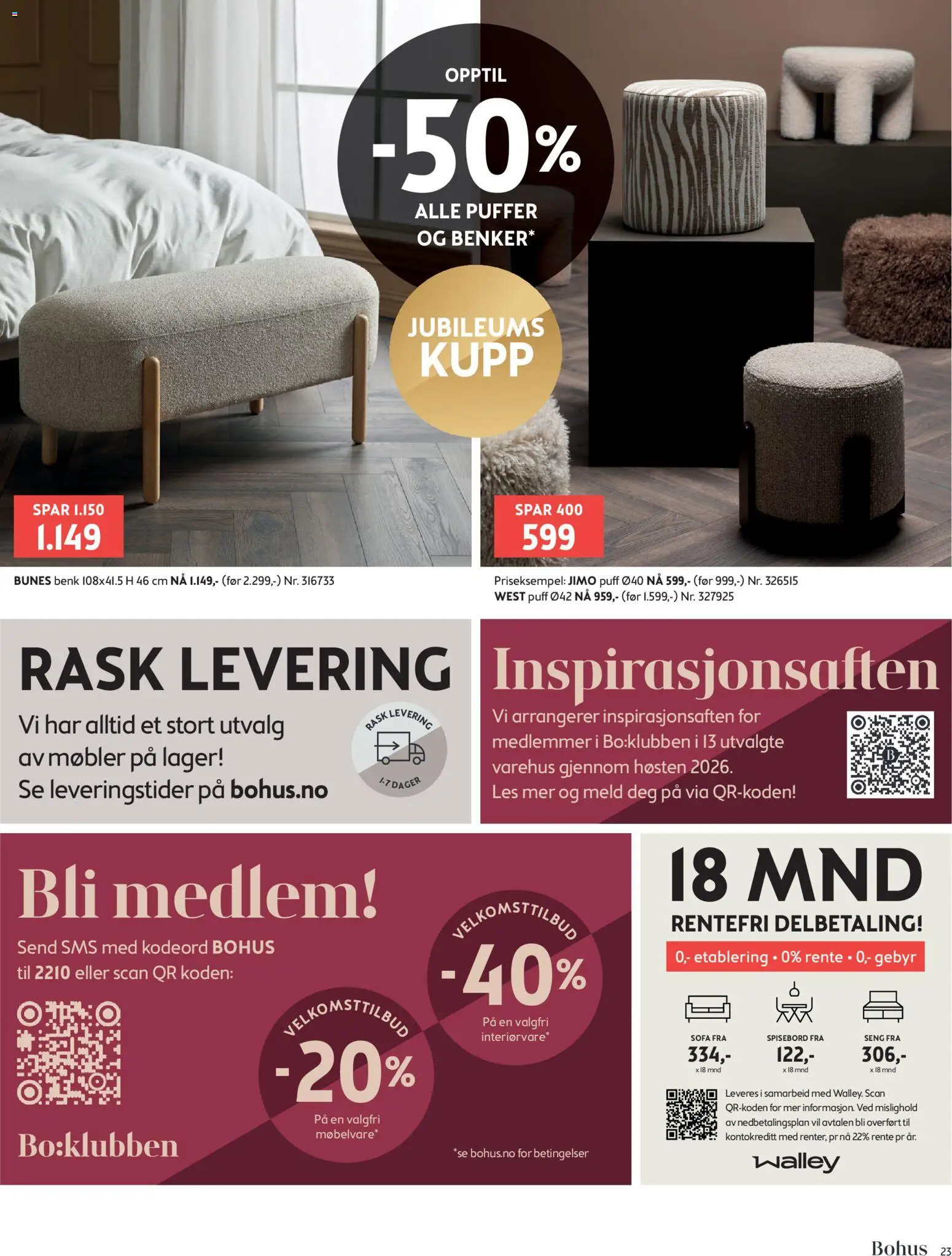 {H1} | Side: 23 | Produkter: Ved, Spisebord, Puff, Sofa