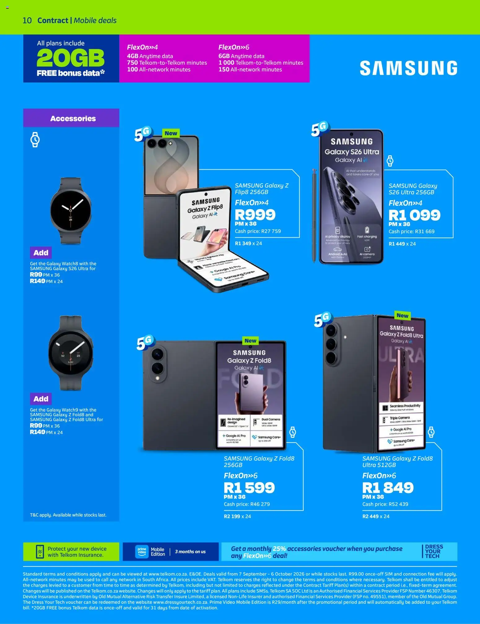 New Telkom catalogue – valid from 07/09/2026 | Page: 10 | Products: Dress, Data, Sim, Camera