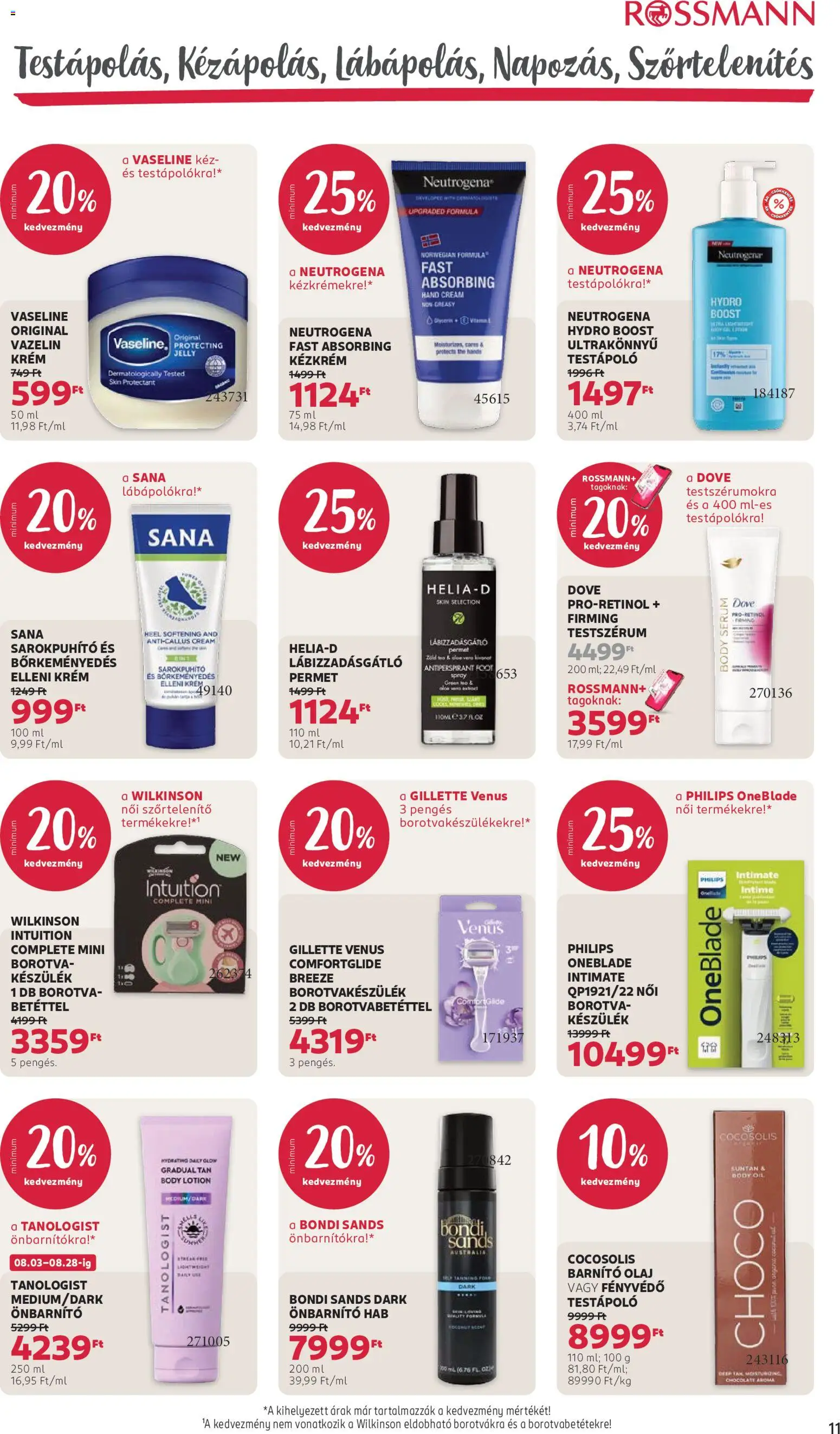 Rossmann akciós ujság - amely érvényes a következő dátumtól: 2026.08.17. | Oldal: 13 | Termékek: Gillette, Gillette Venus, Fényvédő, Kézkrém