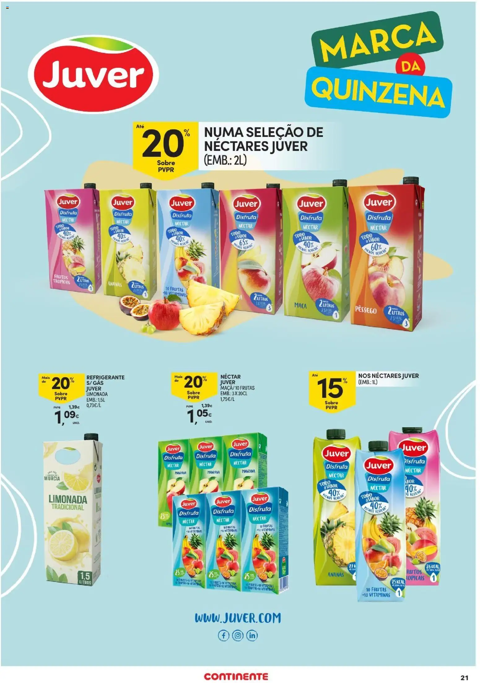 Continente folheto Açores │ válido de 15/10/2026 | Página: 21 | Produtos: Refrigerante, Ananás, Frutas, Açúcar