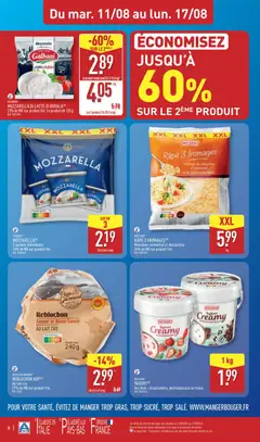 Aldi - Prévisualisation de MOZZARELLA DI LATTE DI BUFALA, 23% de MG sur produit fini. Le produit de 125 g. valide à partir de 11/08/2026 | Page: 10