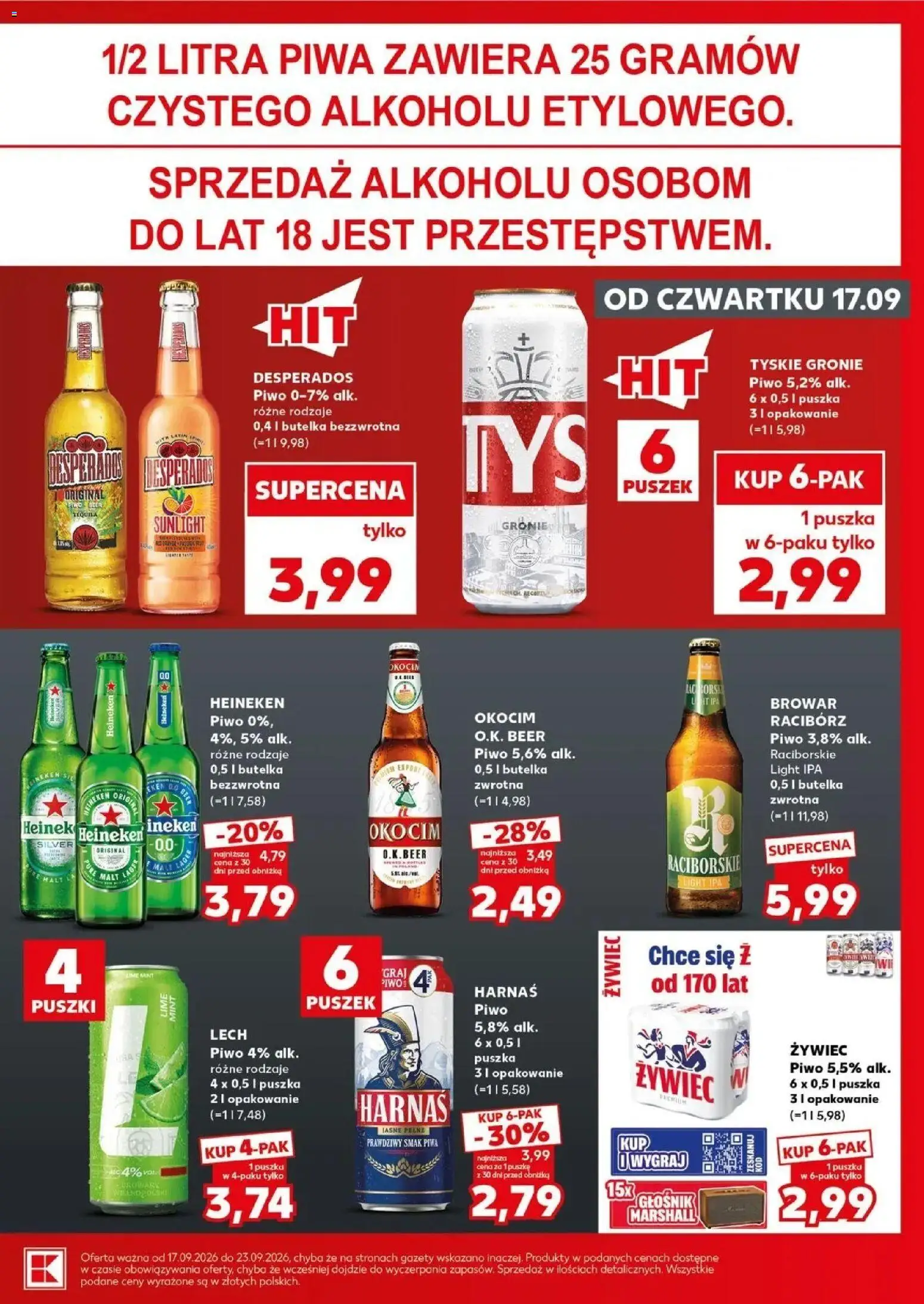 Kaufland gazetka - Super sobota od 19.09.2026 - od jutra PDF | Strona: 23 | Produkty: Lech, Gazety, Piwo, Desperados