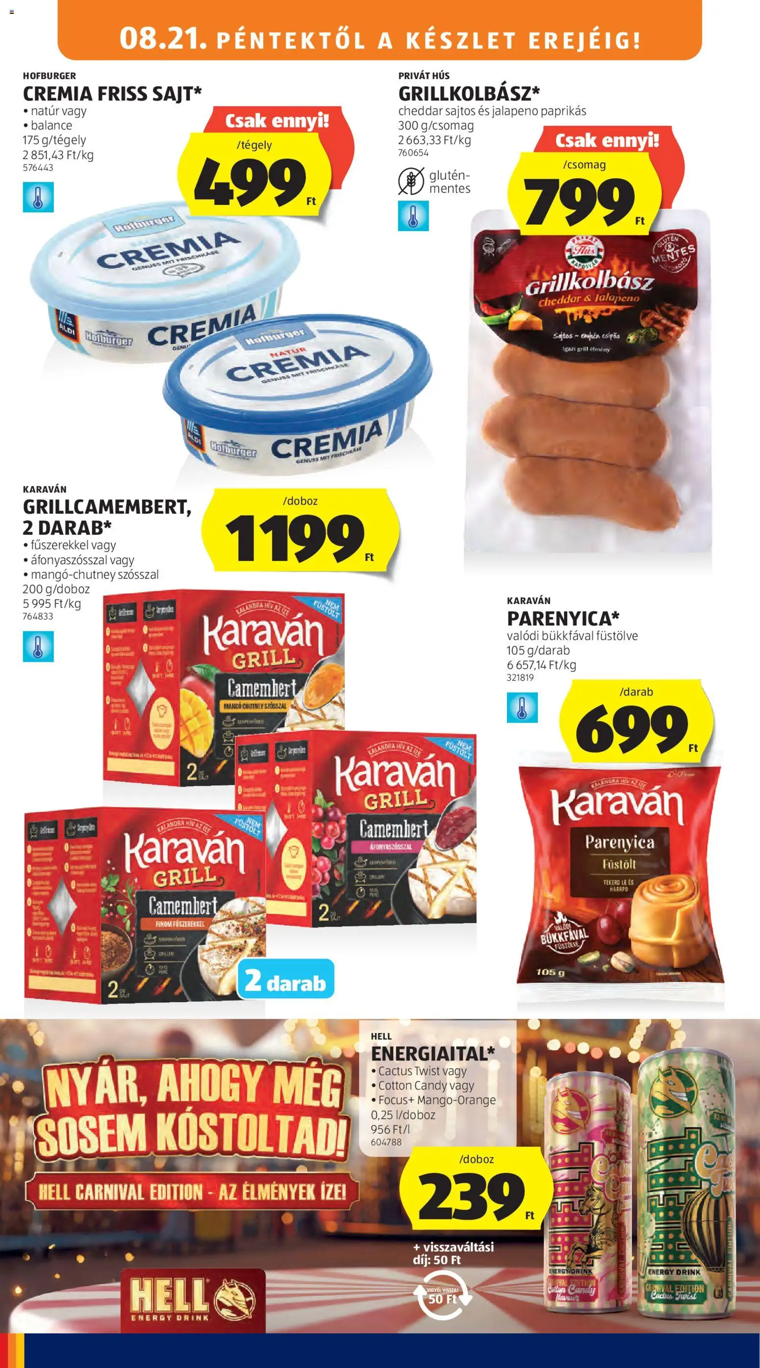 Aldi akciós ujság - amely érvényes a következő dátumtól: 2026.08.21. | Oldal: 12 | Termékek: Hús, Grill, Camembert, Mangó