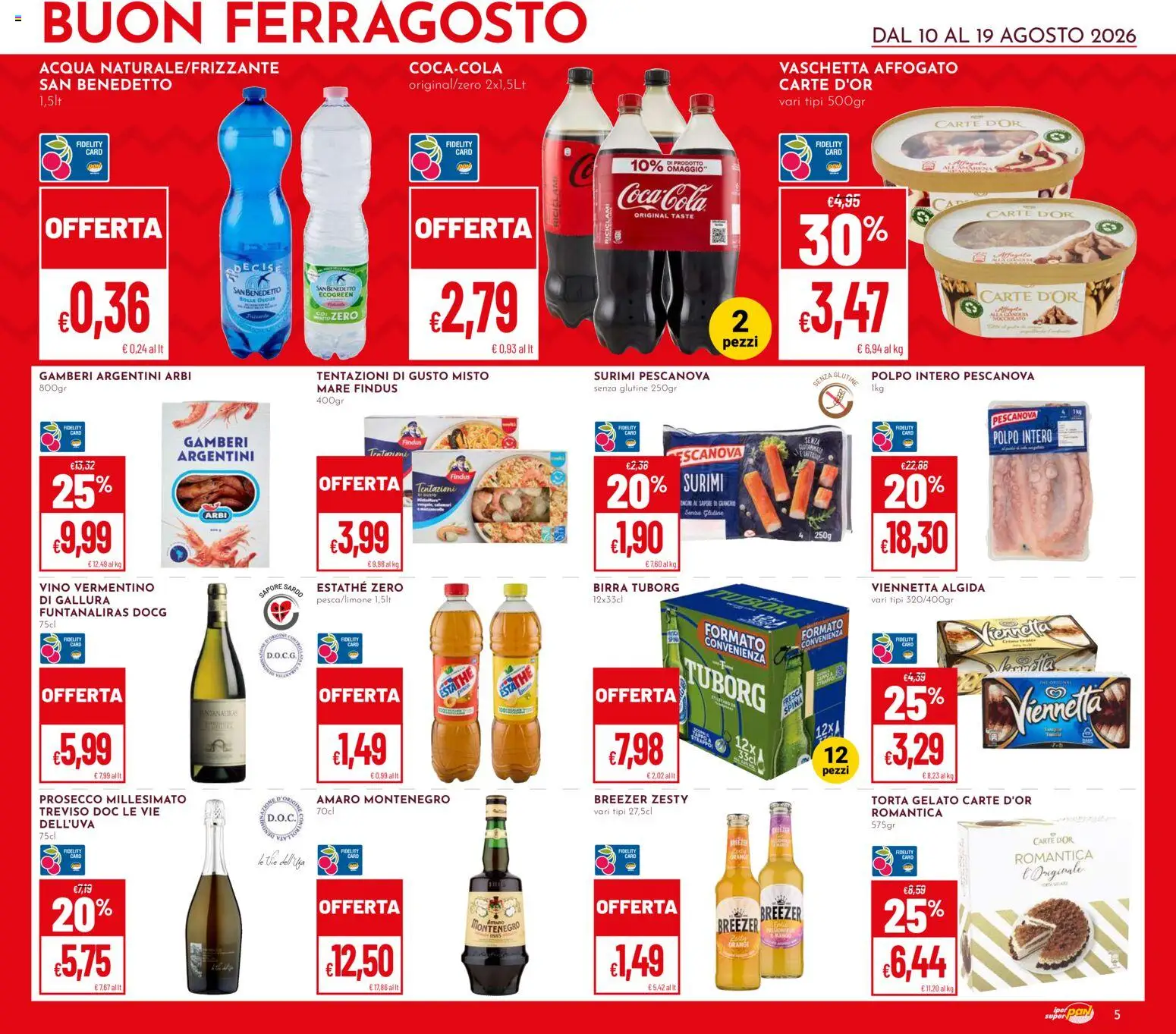 Volantino Pan del 10/08/2026 | Pagina: 5 | Prodotti: Senza glutine, Prosecco, Mango, Amaro