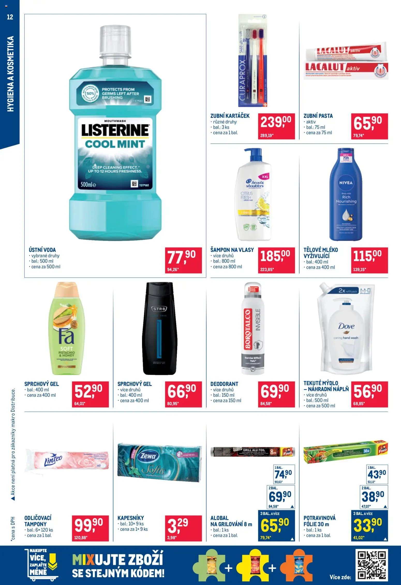 Makro leták - Nepotravinové zboží od 07.10.2026 | Strana: 12 | Produkty: Zubní kartáček, Lacalut, Zewa, Alobal