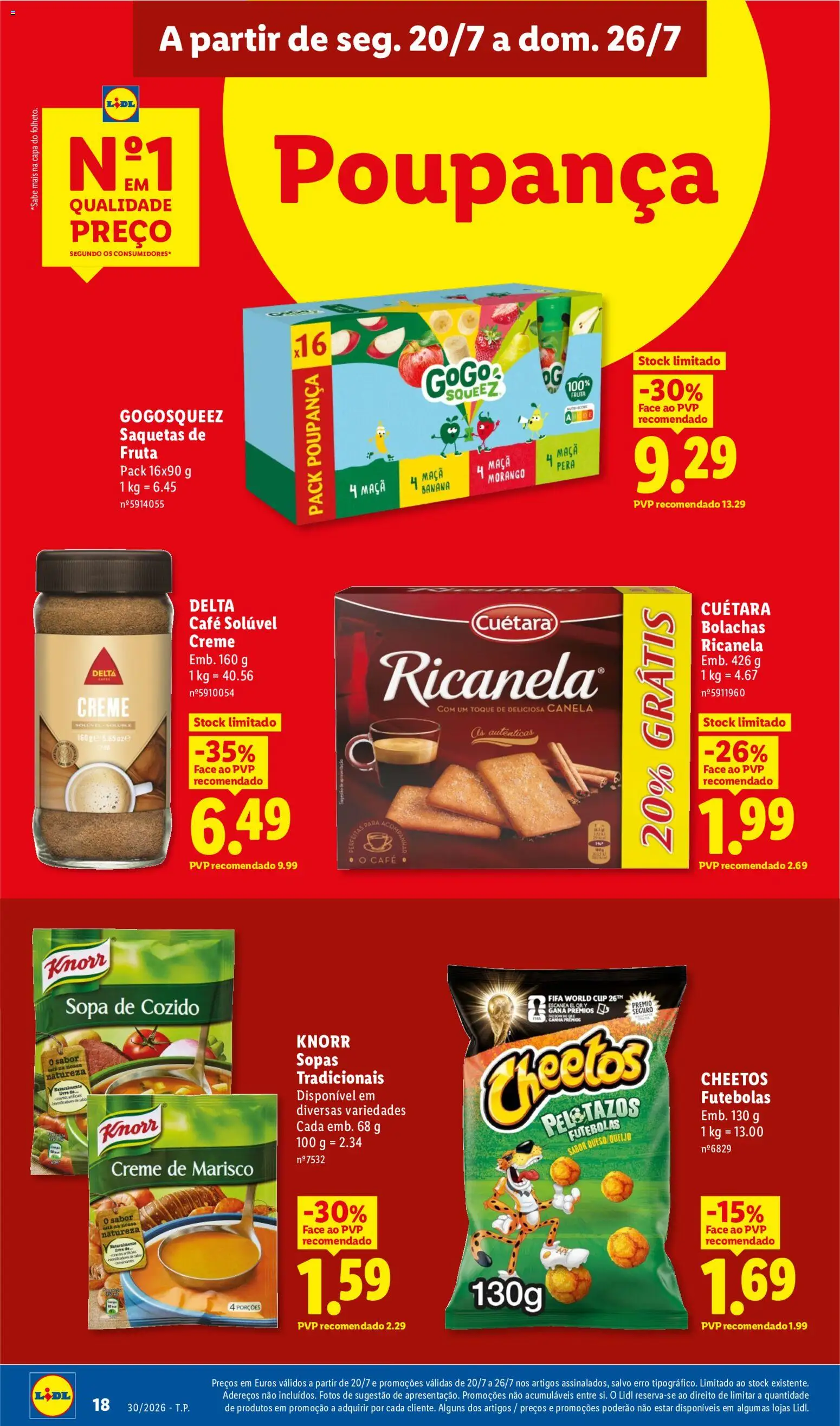Lidl folheto │ válido de 20/07/2026 | Página: 18 | Produtos: Bolachas, Café, Saquetas, Creme