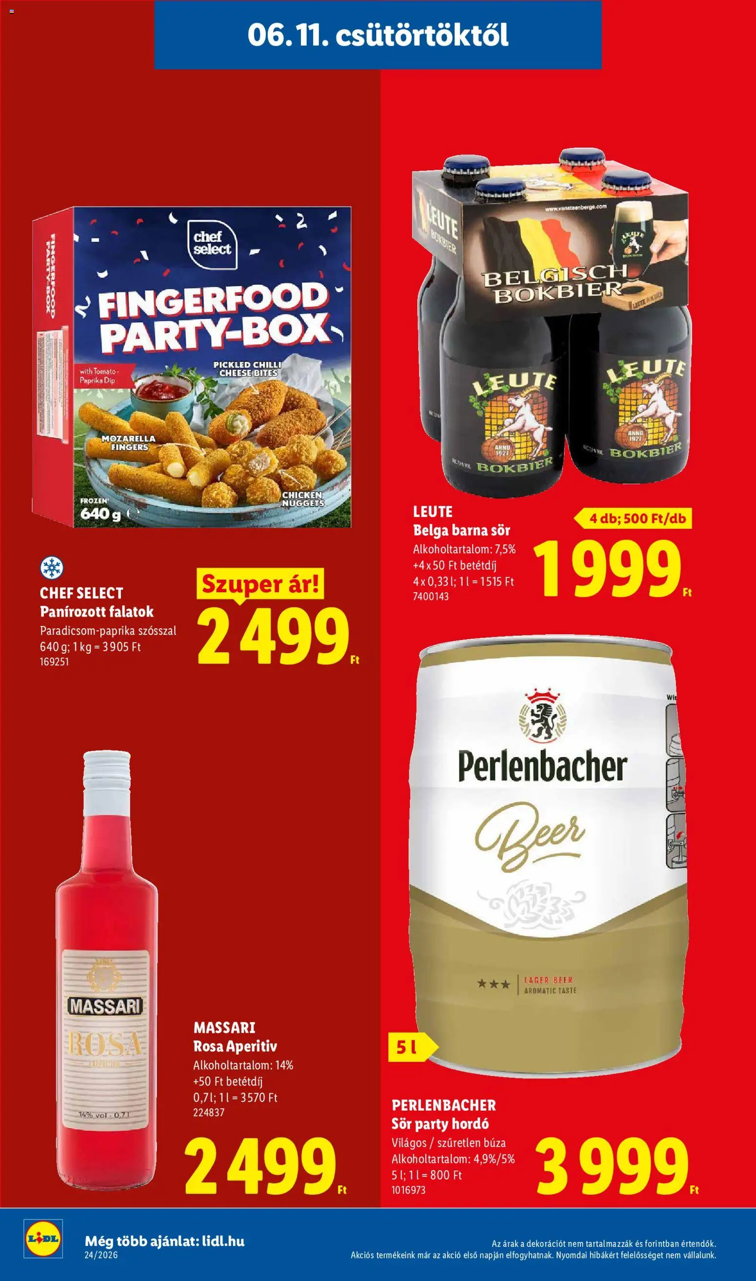 Lidl akciós ujság - amely érvényes a következő dátumtól: 11.06.2026 | Oldal: 20 | Termékek: Krastavac, Barna sör, Nuggets, Sör