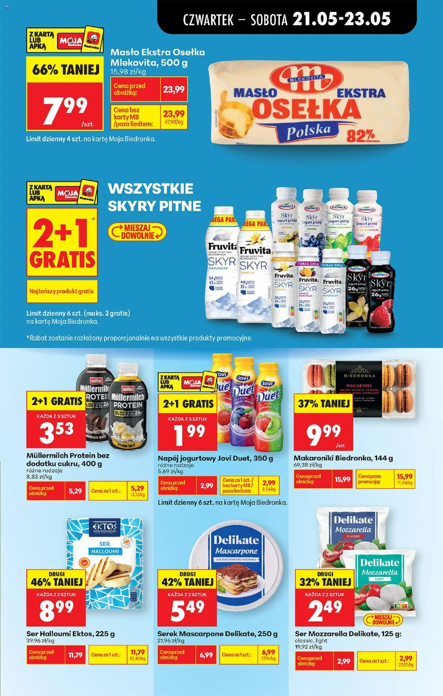 Biedronka gazetka od czwartku od 21.05.2026 | Strona: 39 | Produkty: Masło ekstra osełka, Serek, Jogurt, Kawa