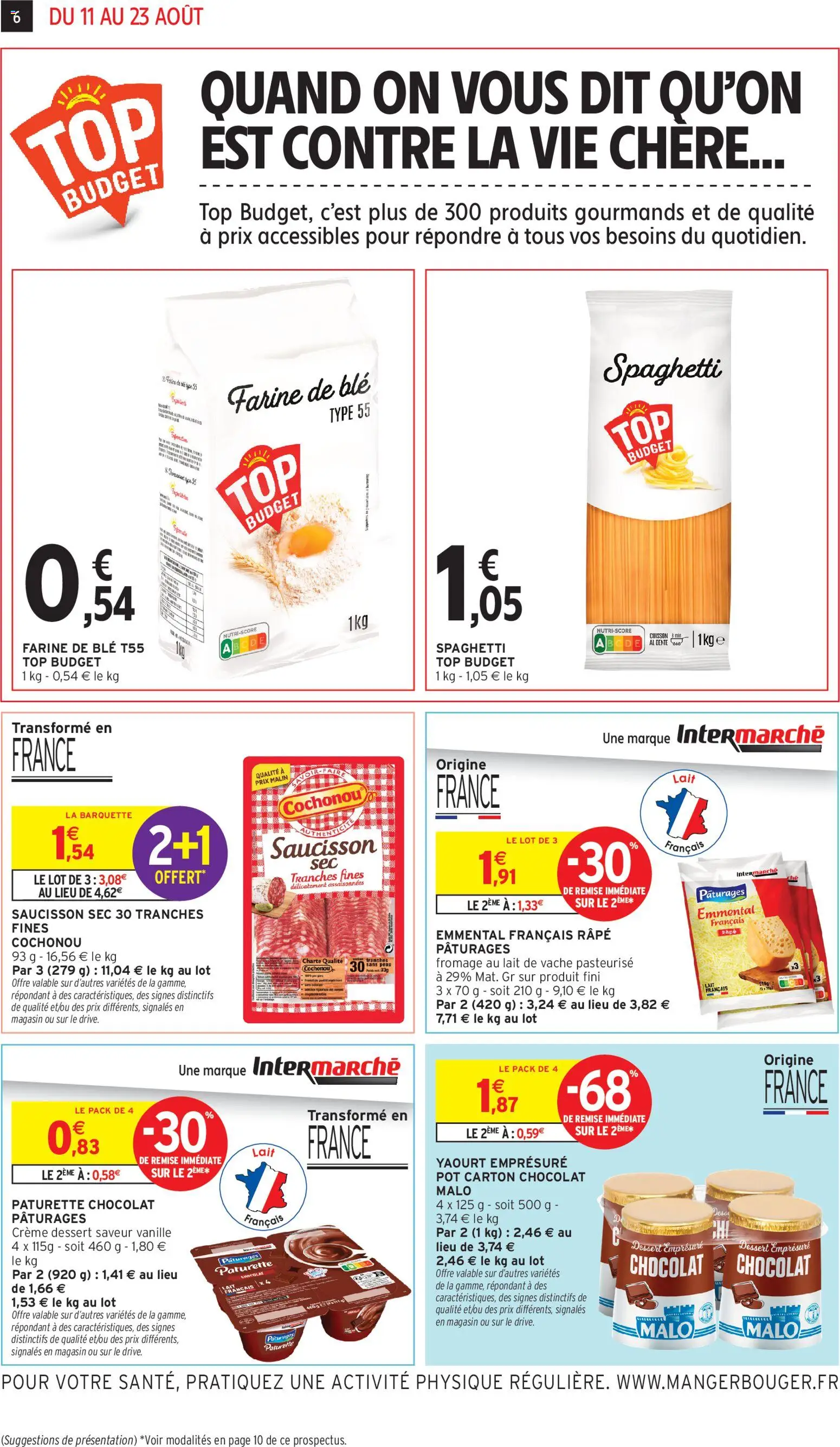 {H1} | Page: 6 | Produits: Saucisson sec, Farine, Fromage, Chocolat