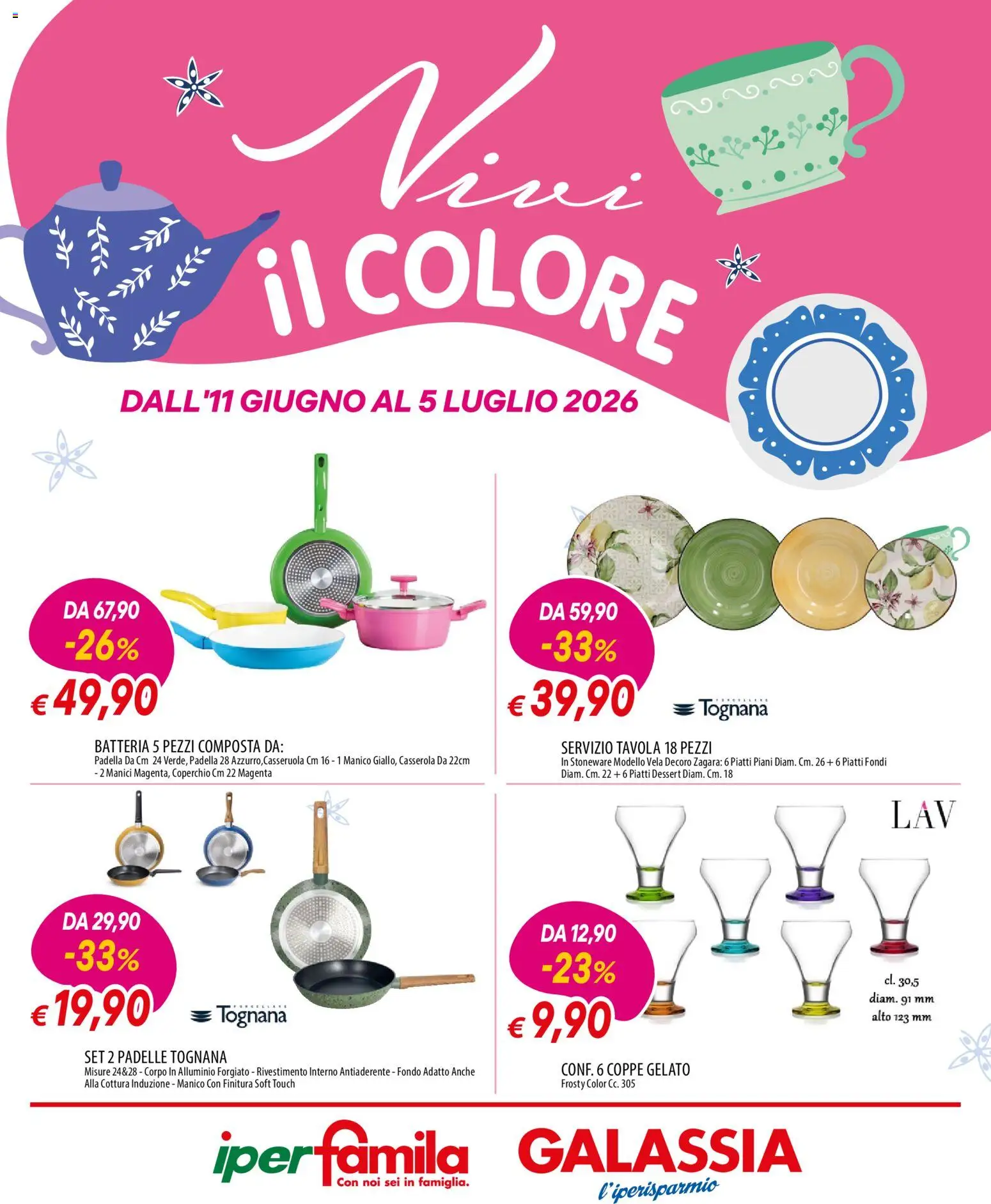 Volantino Galassia del 11.06.2026 | Pagina: 1 | Prodotti: Gelato, Padella, Alluminio, Batteria