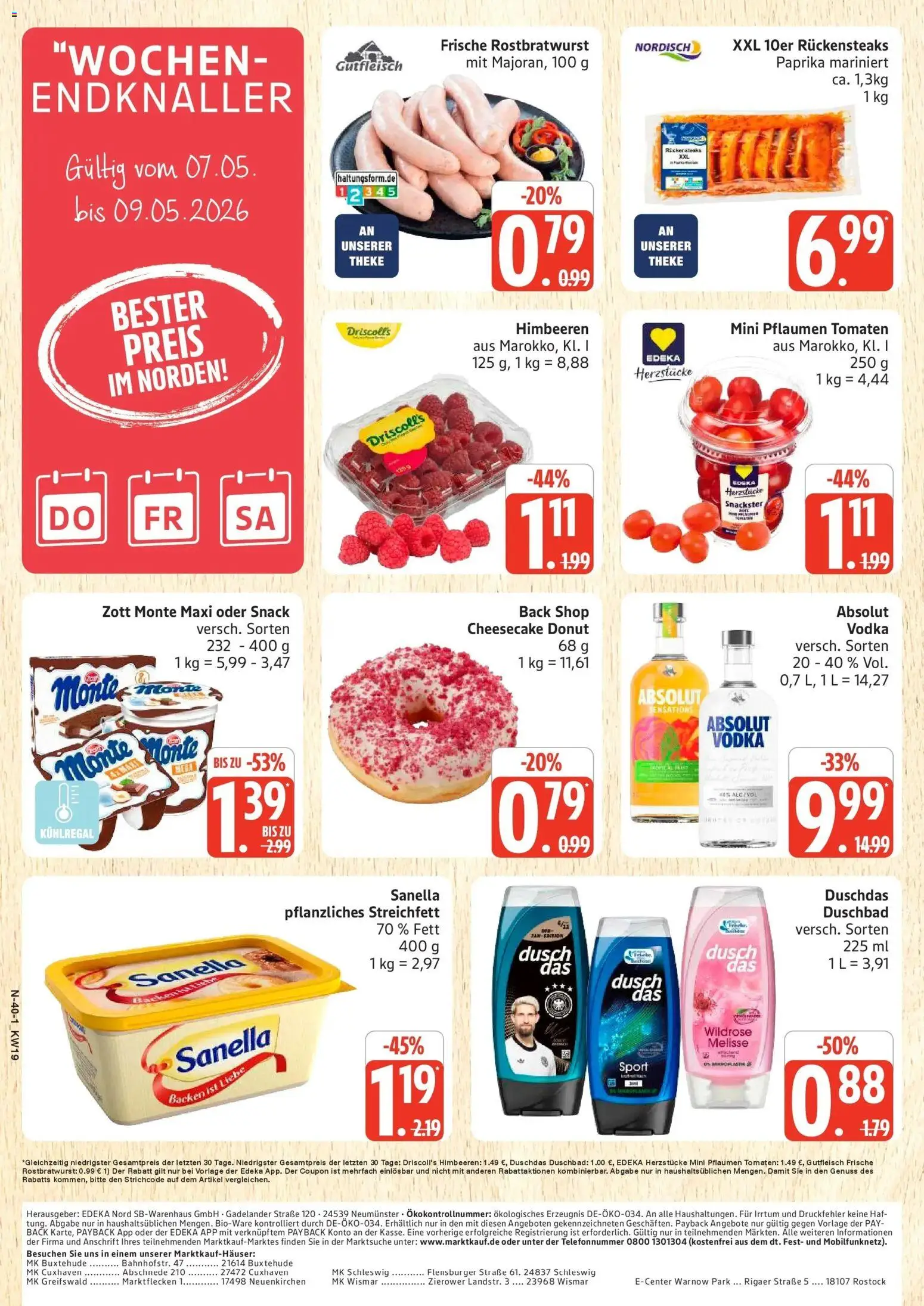 Marktkauf Prospekt Cuxhaven	 – gültig ab 04.05.2026 | Seite: 40 | Produkte: Theke, Duschdas, Paprika, Vodka