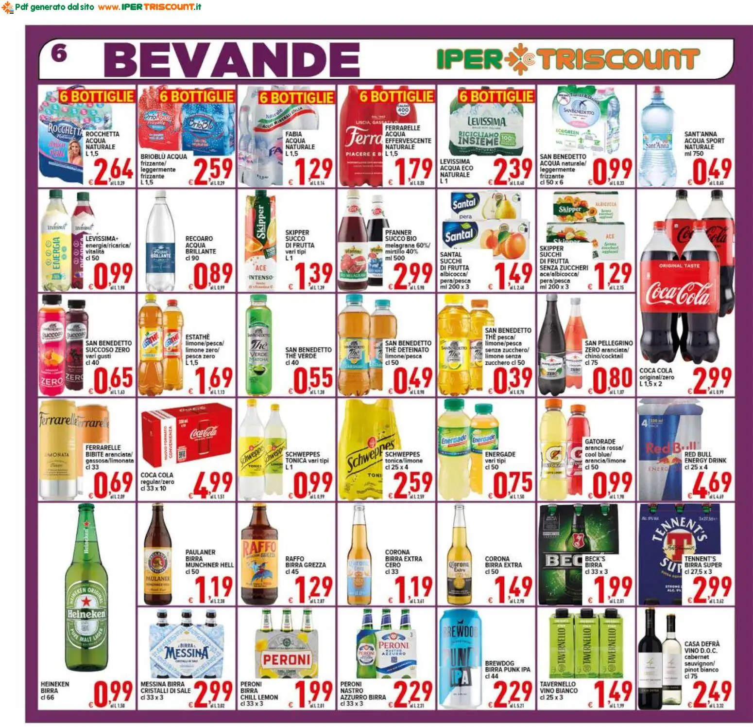 Volantino Ipertriscount del 20.05.2026 | Pagina: 6 | Prodotti: Sale, Pera, Acqua naturale, Red Bull