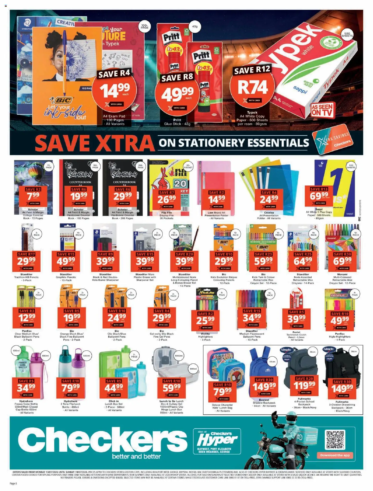 New Checkers catalogue – valid from 13/07/2026 | Page: 8 | Products: Pencil, Lock, Box, Beer