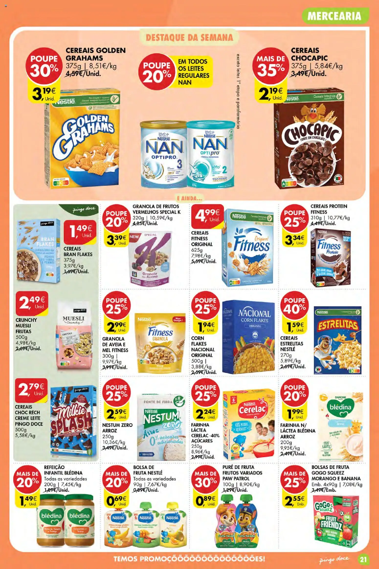 Pingo Doce Poupe Esta Semana Açores │ válido de 13/08/2026 | Página: 21 | Produtos: Muesli, Banana, Cereais, Creme