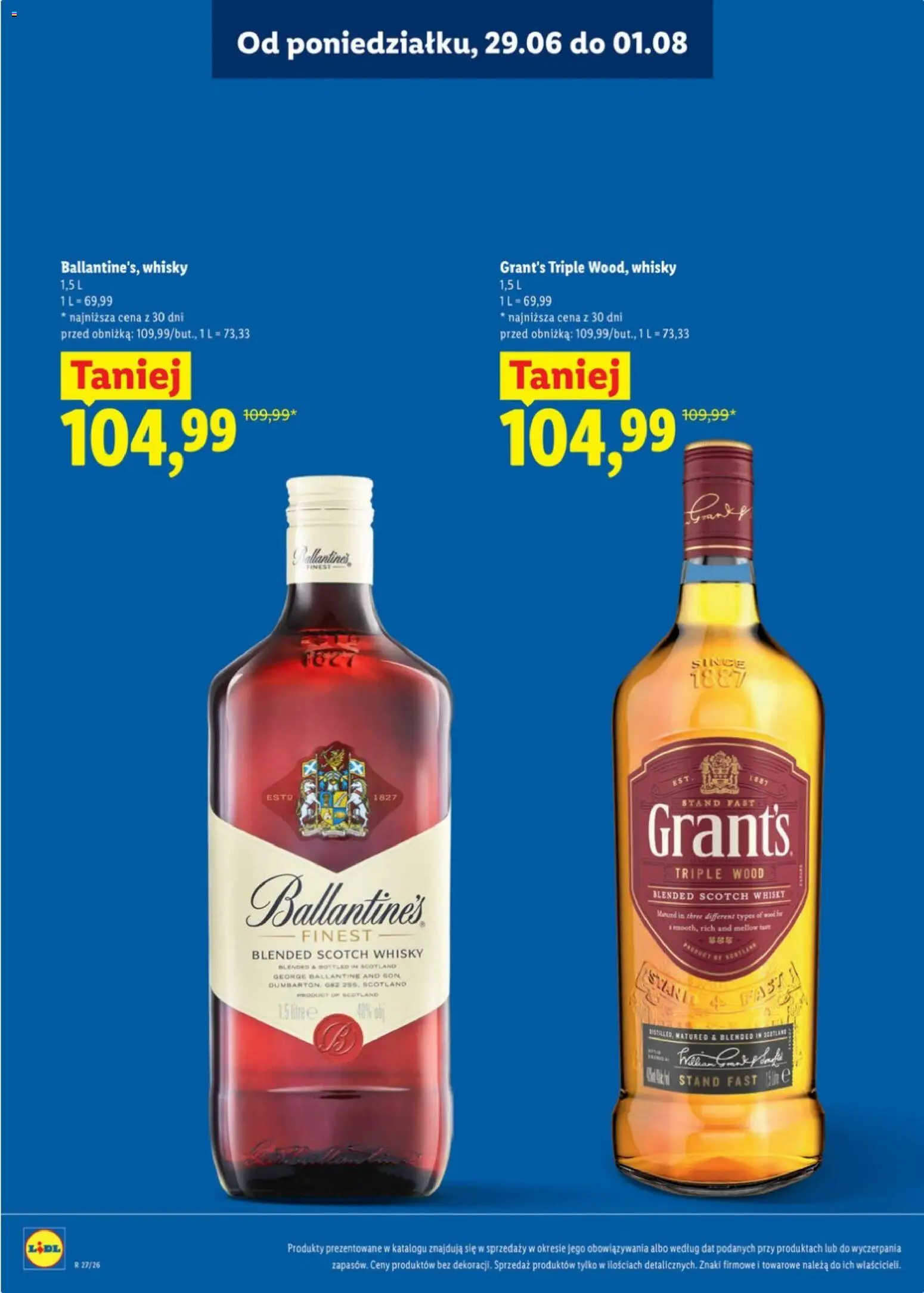 Lidl Katalog alkoholi mocnych od 29.06.2026 | Strona: 10 | Produkty: Grant's, Whisky