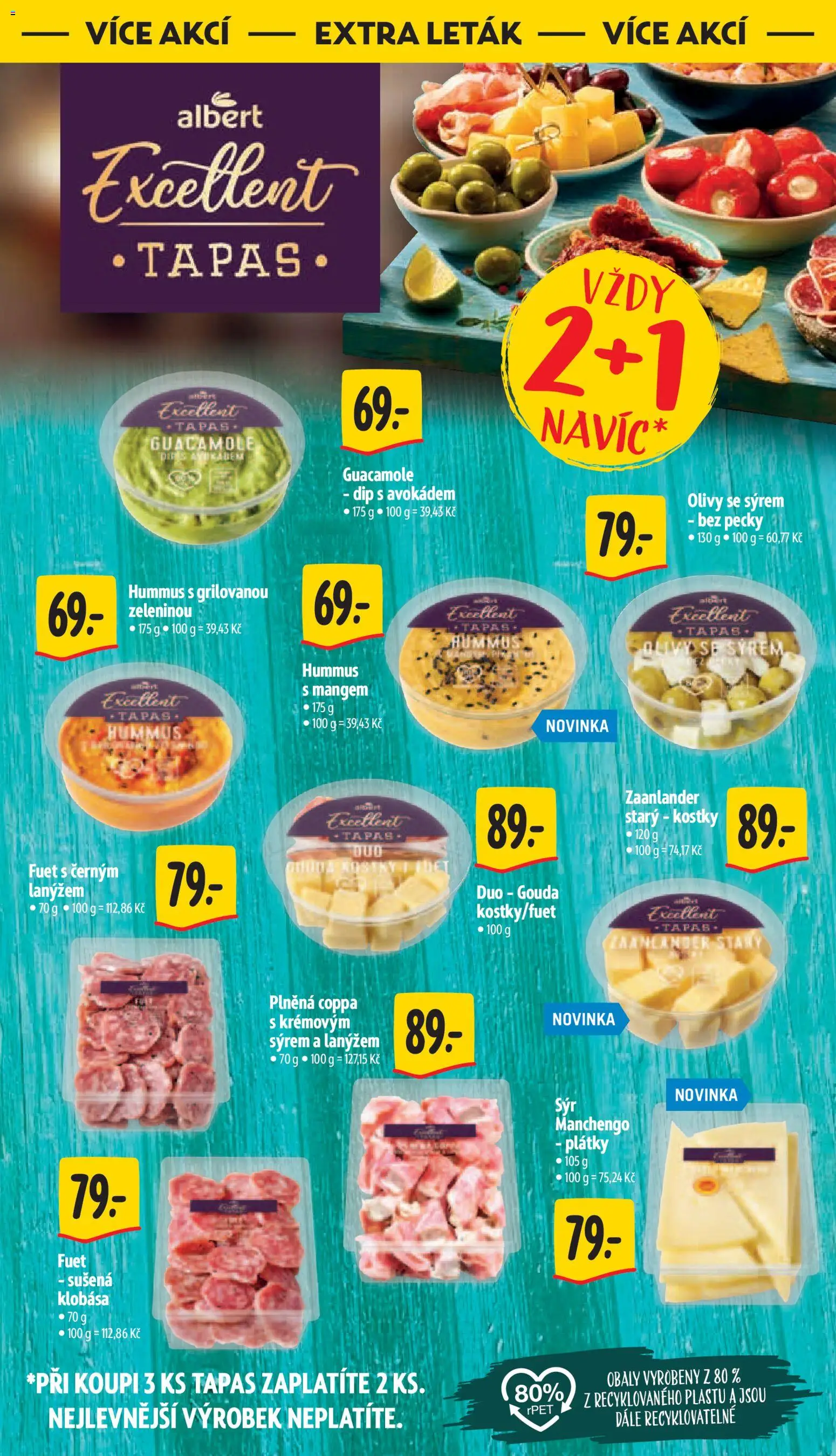 Albert leták - Supermarket od 19.08.2026 | Strana: 43 | Produkty: Hummus, Gouda, Olivy, Fuet
