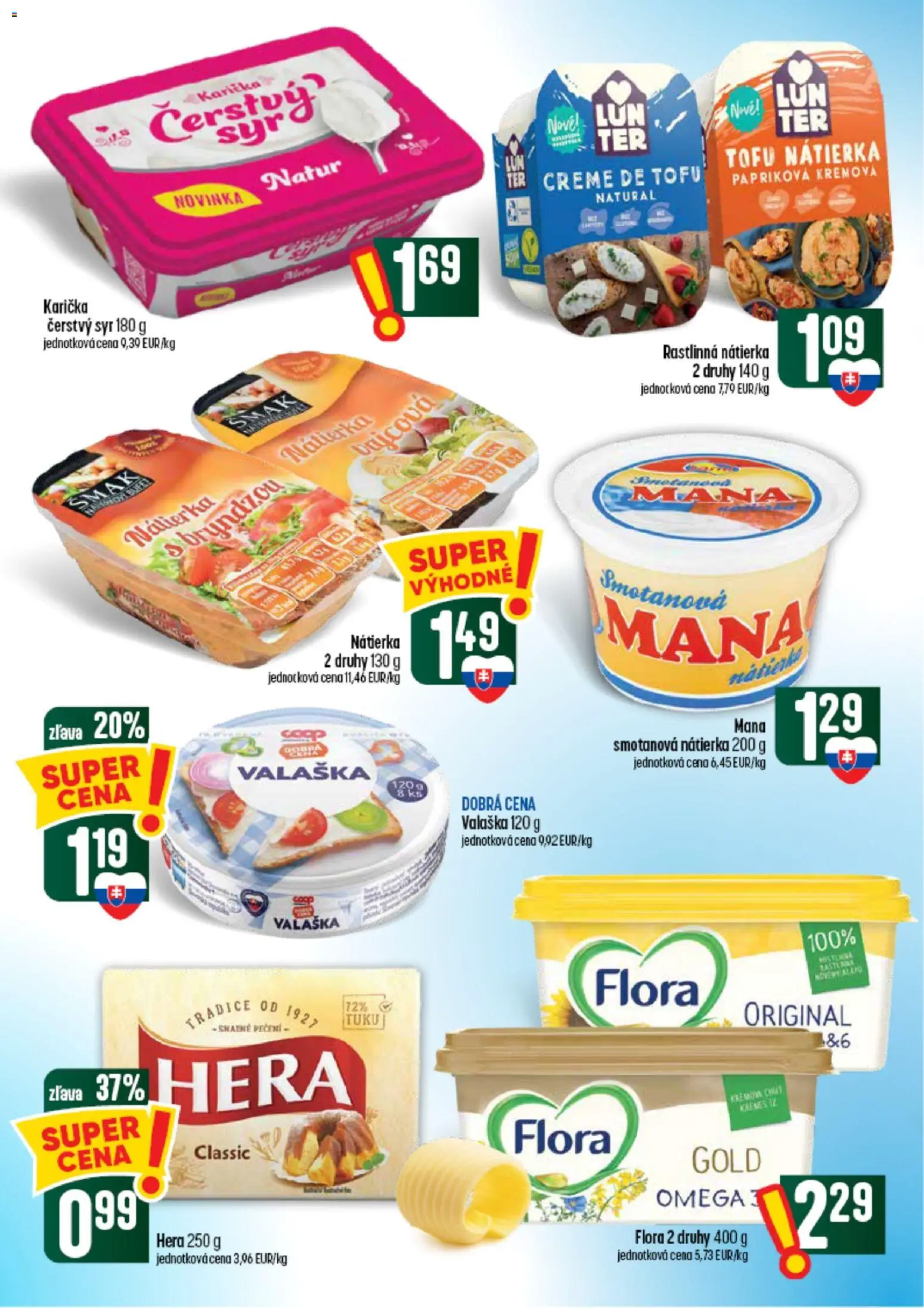 Nové COOP Jednota akcie – leták je platný od 10.09.2026 | Strana: 24 | Produkty: Syr, Tofu, Flora, Rastlinná nátierka