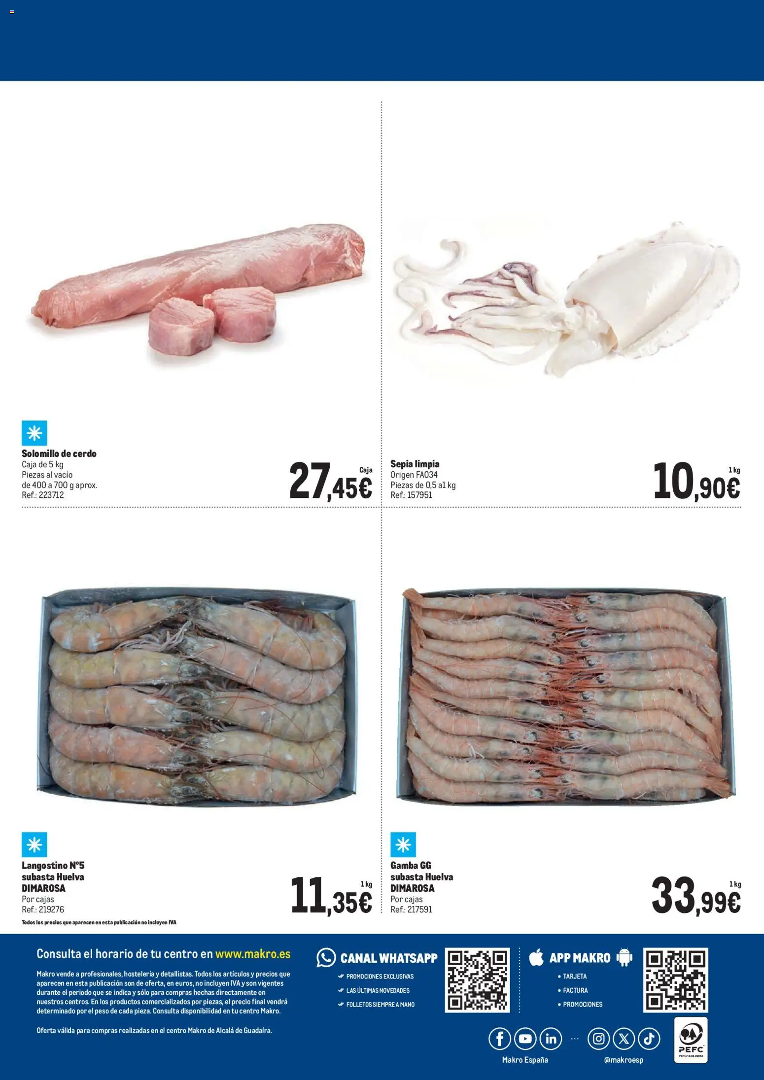 Makro Feria de Alcalá de Guadaira │ válido desde el 20.05.2026 | Página: 4 | Productos: Peso, Caja, Langostino, Gamba