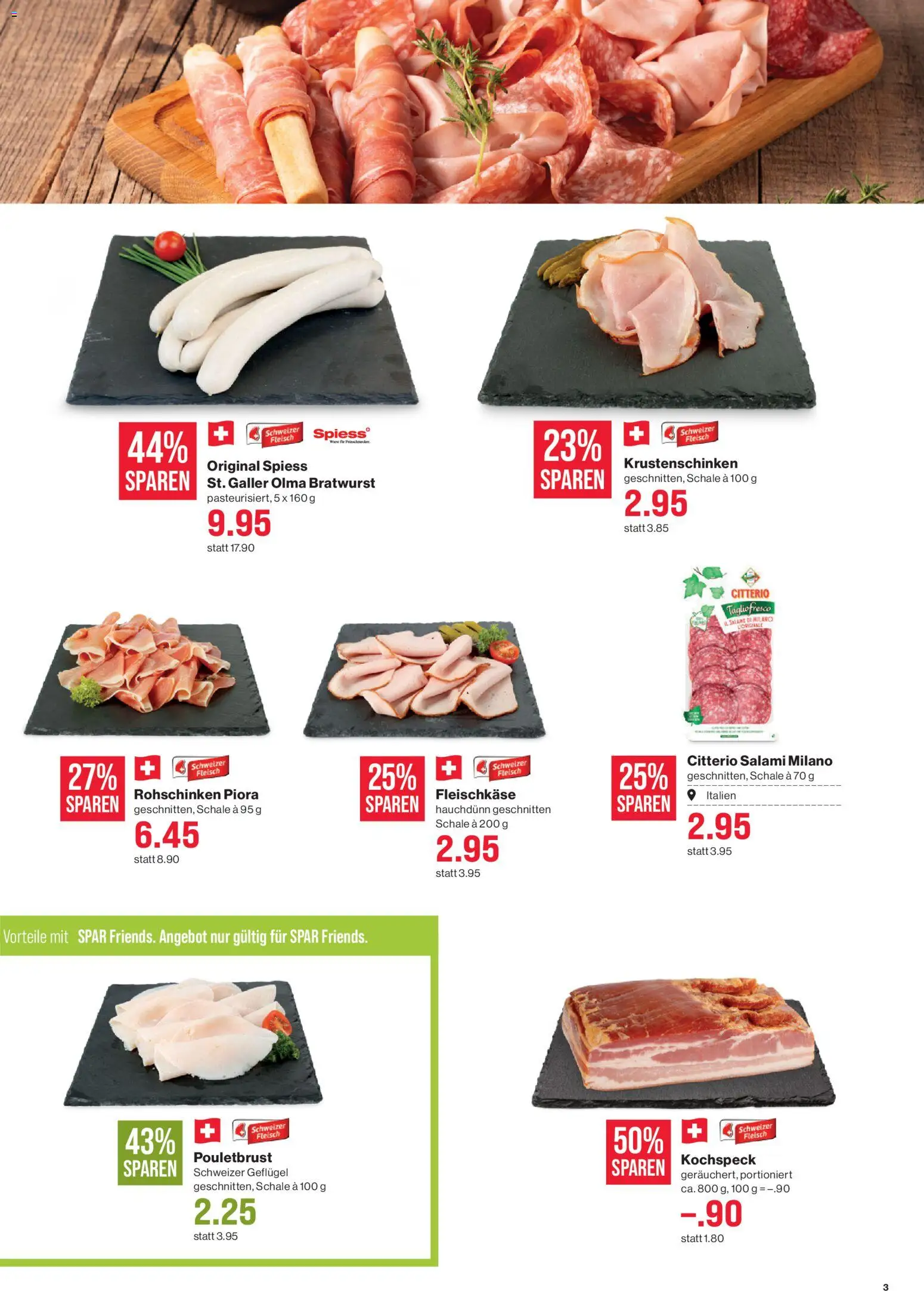 SPAR aktionen – gültig ab 06.08.2026 | Seite: 3 | Produkte: Pouletbrust, Salami