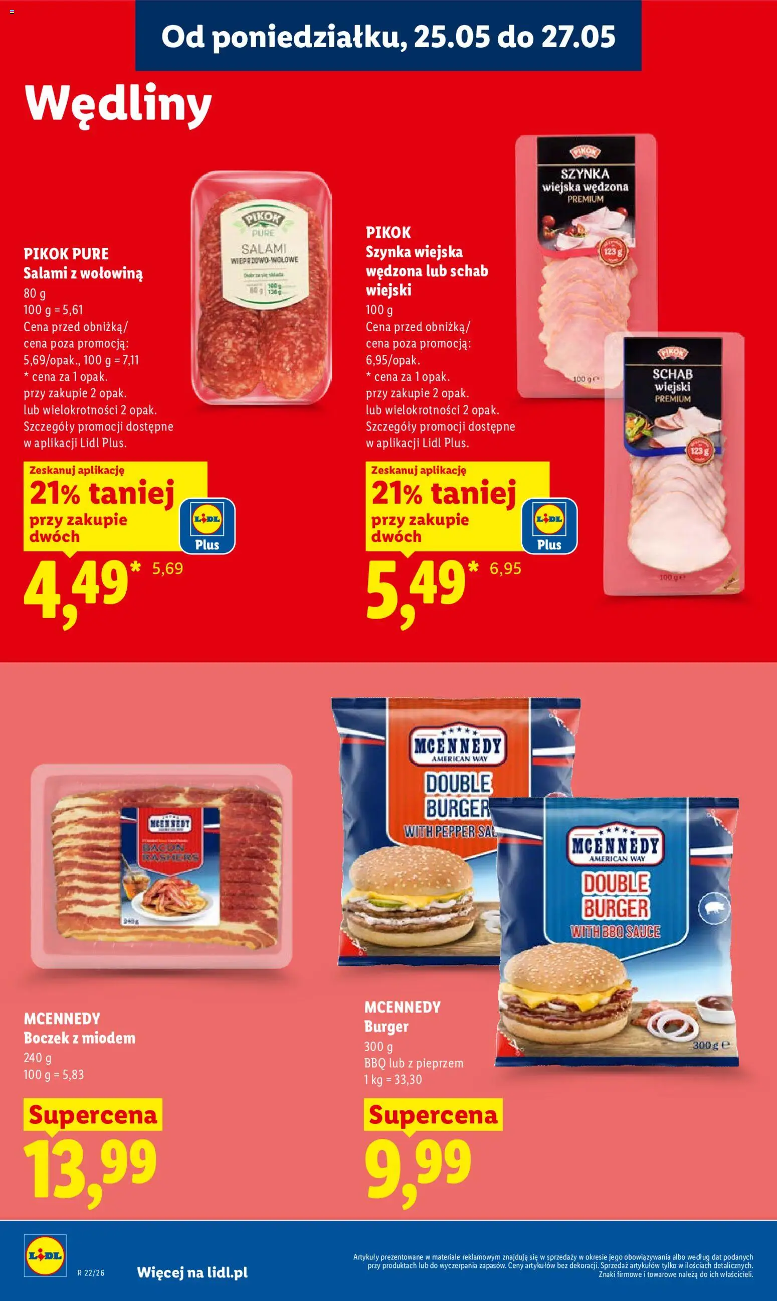 Lidl gazetka od 25.05.2026 | Strona: 50 | Produkty: Szynka, Boczek, Salami, Wędliny