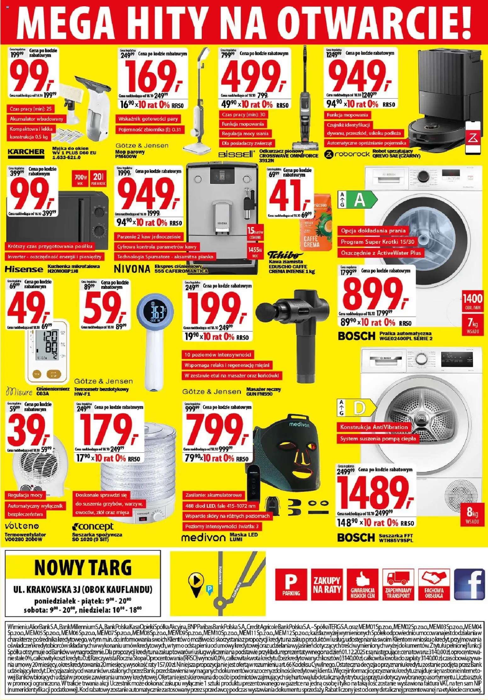 Mediaexpert promocje - Wielkie otwarcie Nowy Targ od 08.10.2026 | Strona: 8 | Produkty: Suszarka, Masażer, Robot, Mop