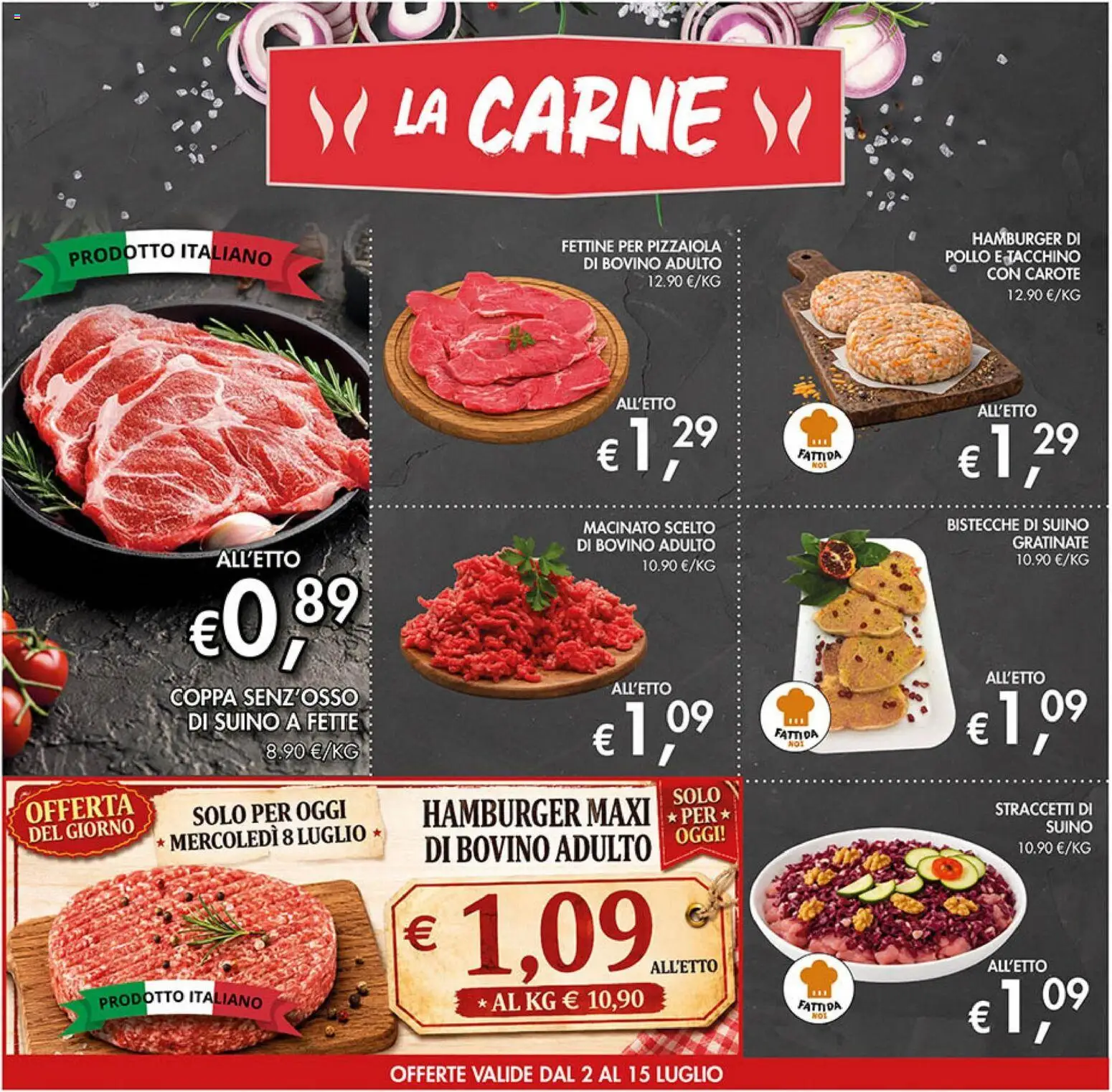 Volantino Coal del 02/07/2026 | Pagina: 4 | Prodotti: Bovino, Pollo, Tacchino, Carote