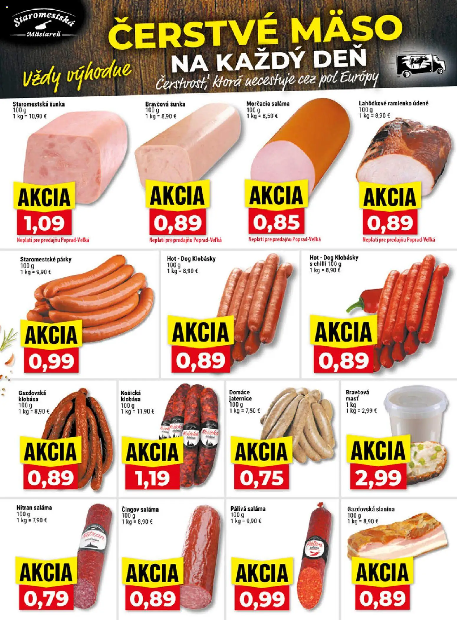 Nové Klas akcie – leták je platný od 12.10.2026 | Strana: 6 | Produkty: Saláma, Šunka, Slanina, Klobása